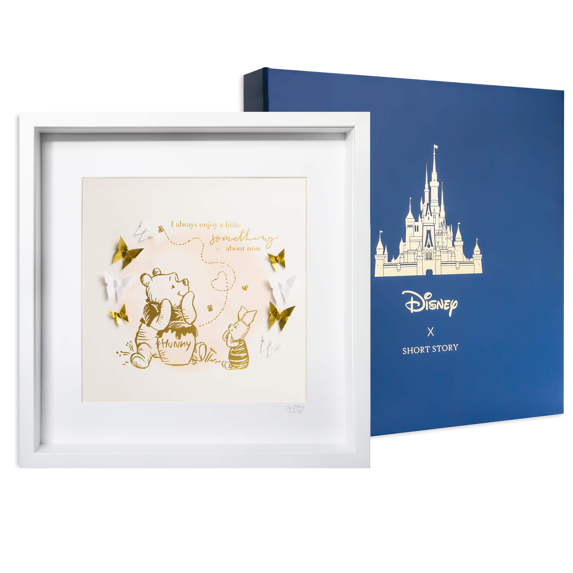 Disney White Frame Pooh & Piglet Enjoy Something