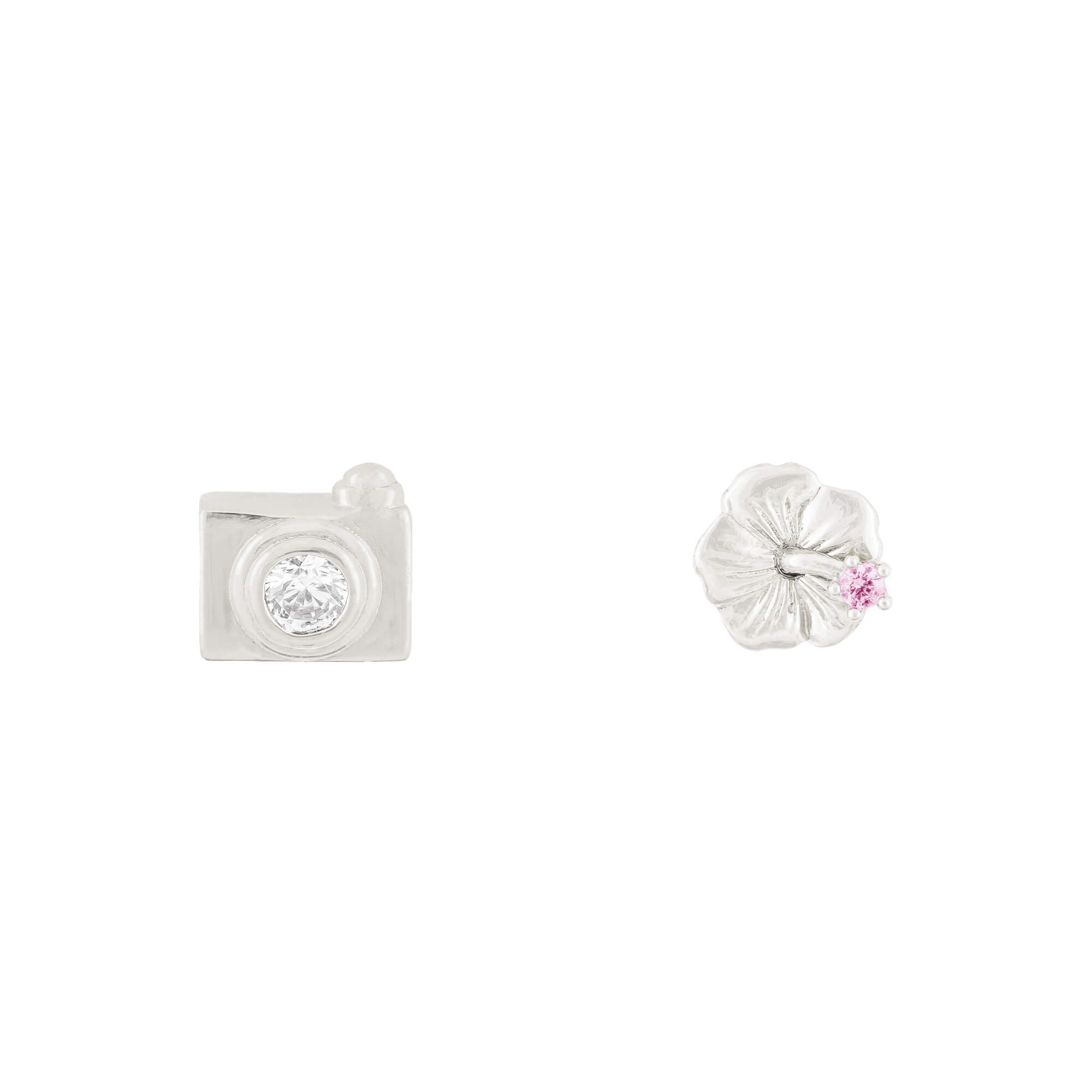 Disney Earring Diamante Hibiscus &amp; Camera