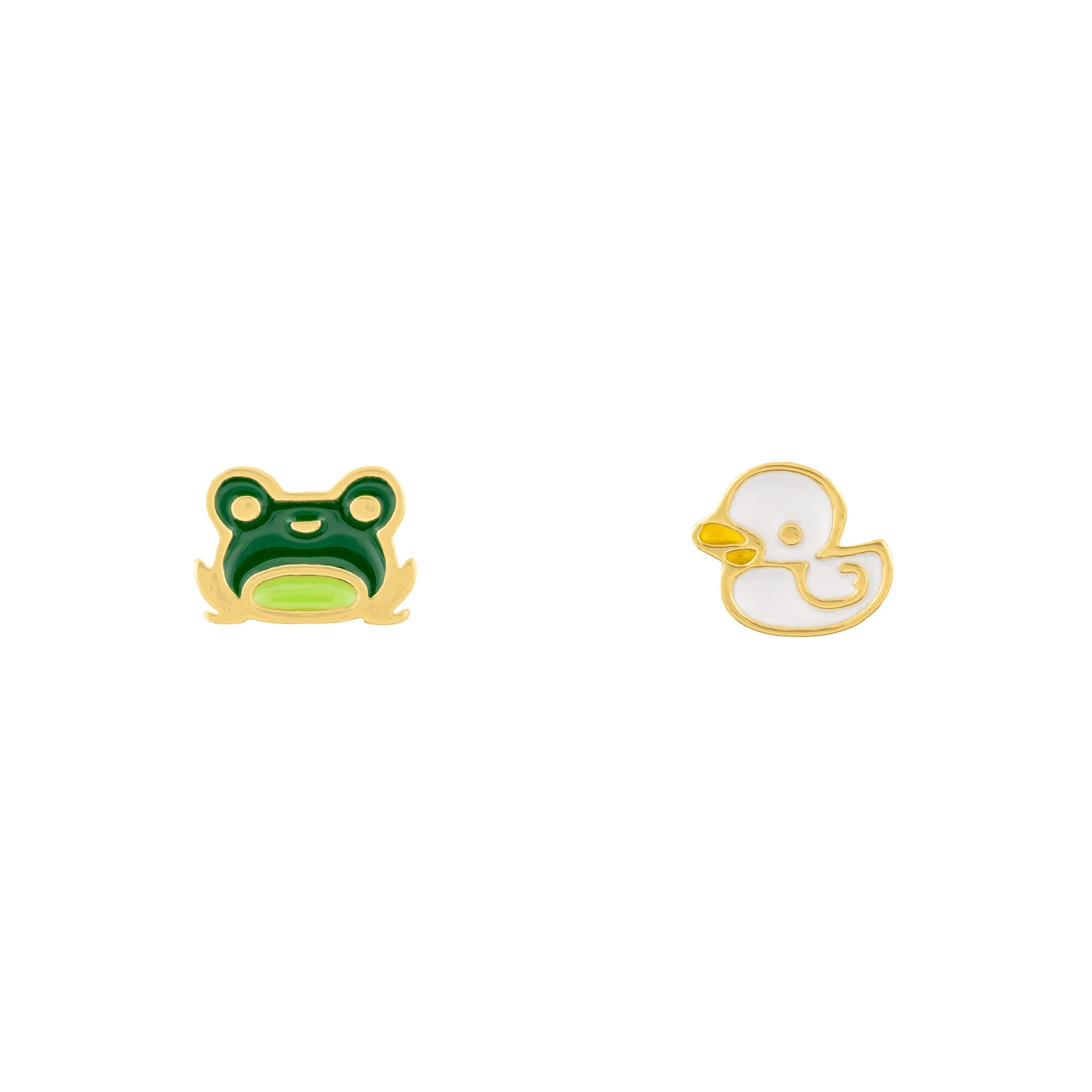 Disney Earring Epoxy Frog &amp; Duck