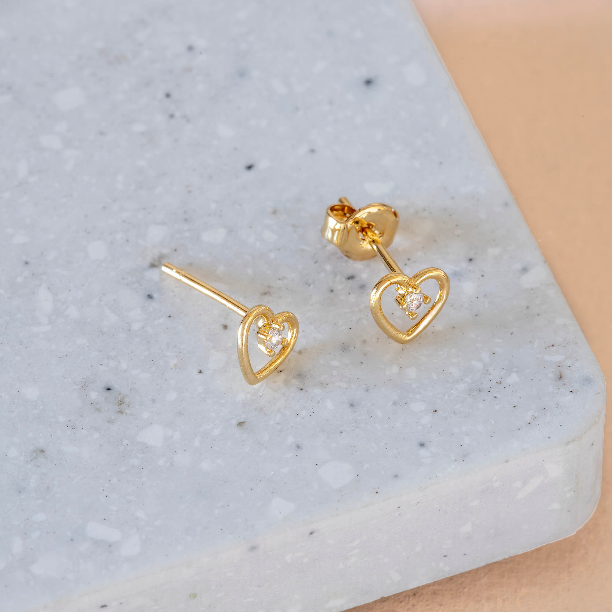 Earring Diamante Center Heart