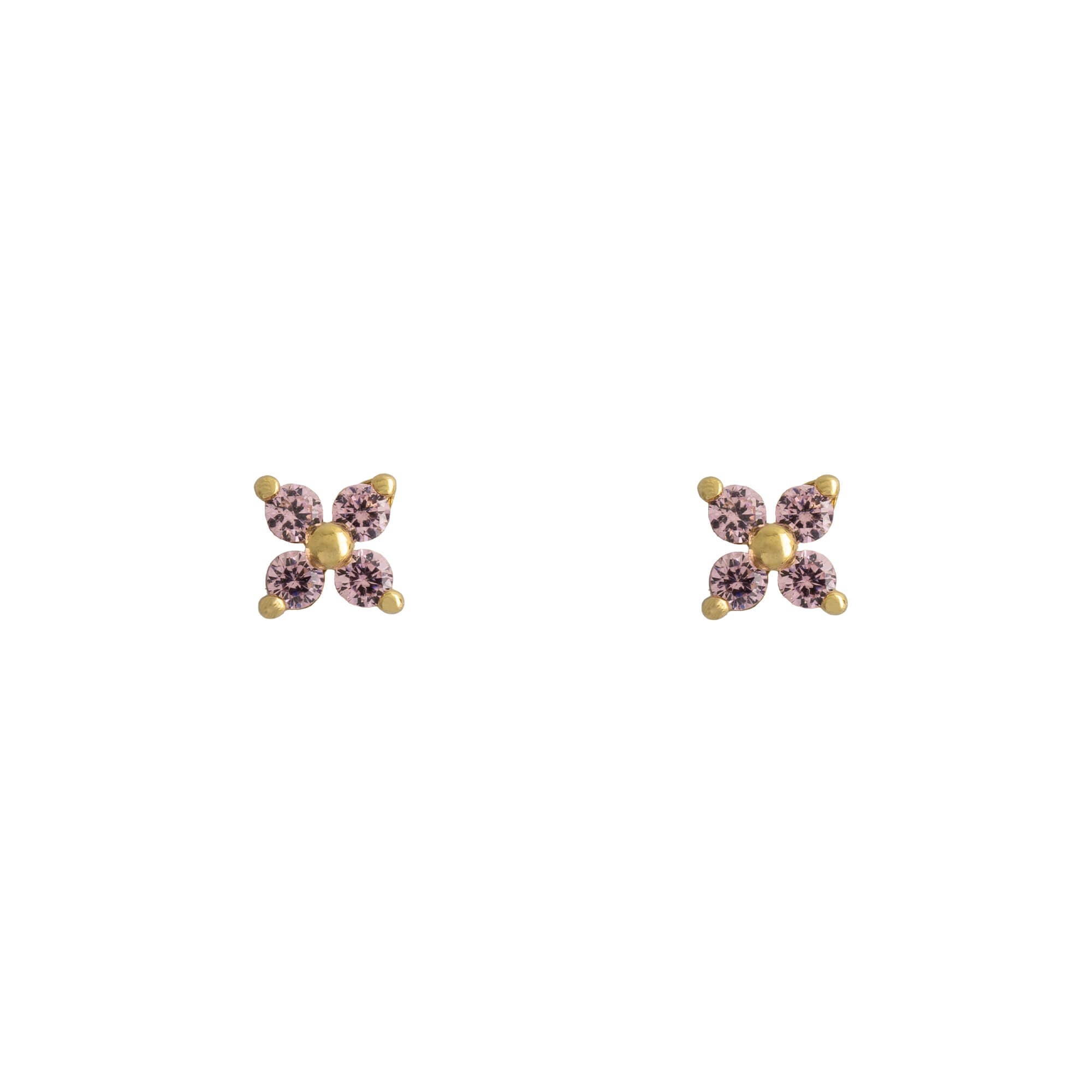 Earring Diamante Petite Petals Blue Gold