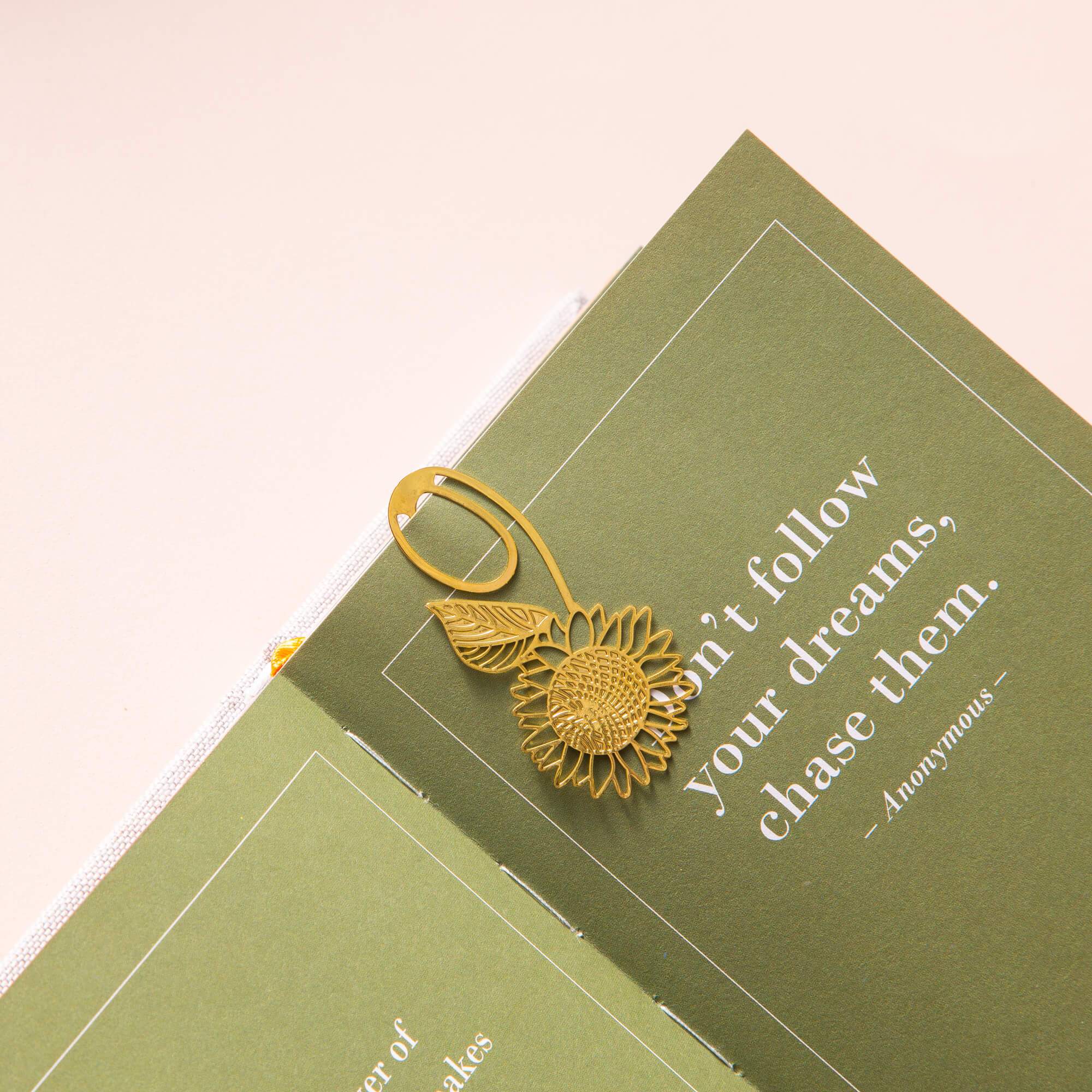 Gold Bookmarks Floral and Fauna Sunflower