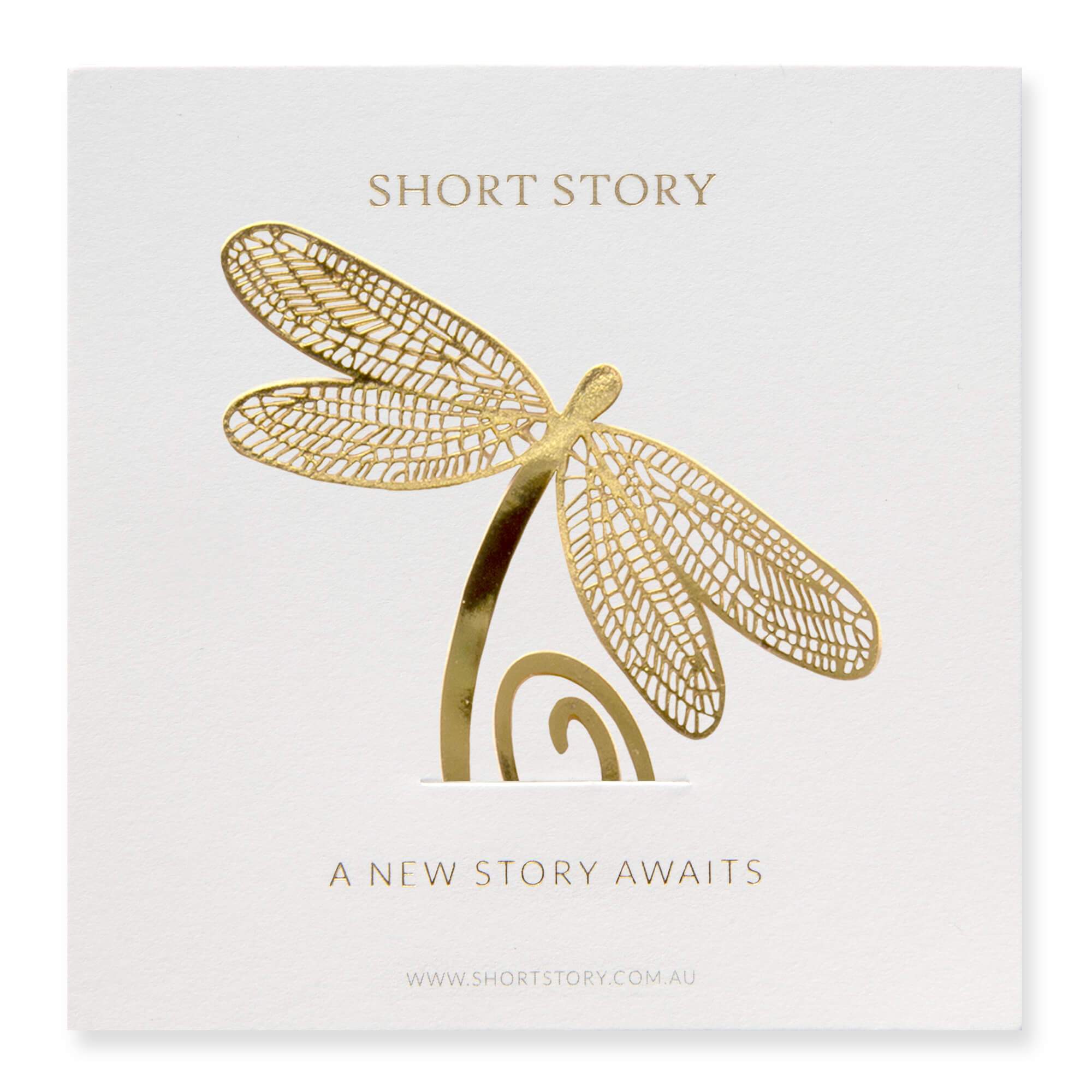 Gold Bookmarks Floral and Fauna Dragonfly