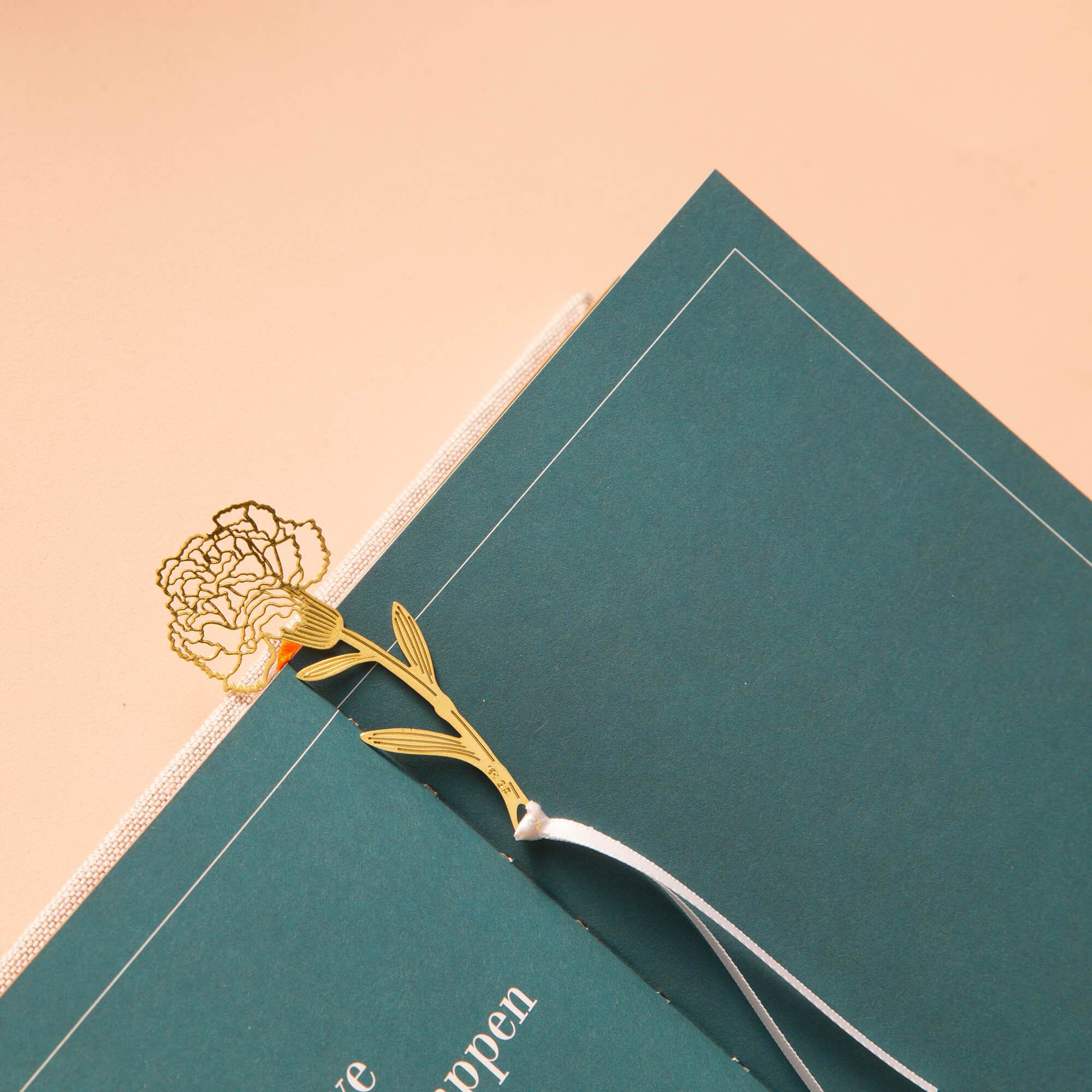 Gold Bookmarks Floral and Fauna Flower