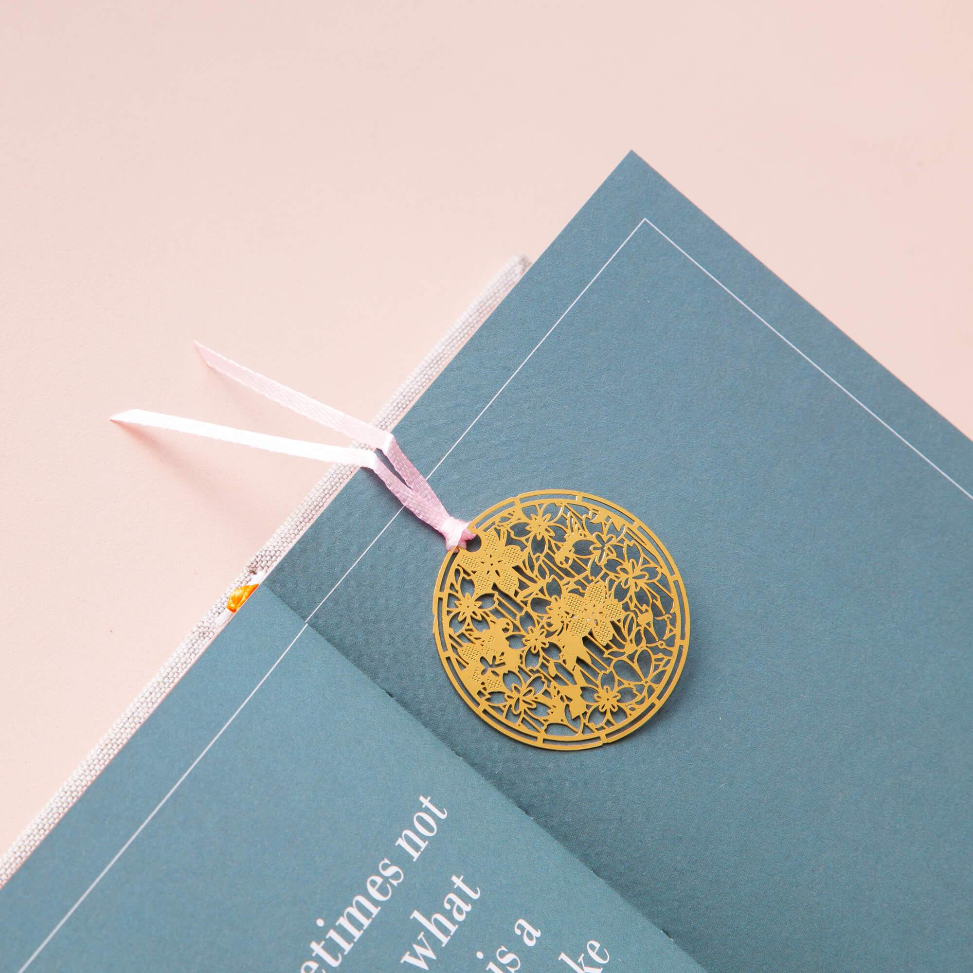 Gold Bookmarks Blossoms Circle