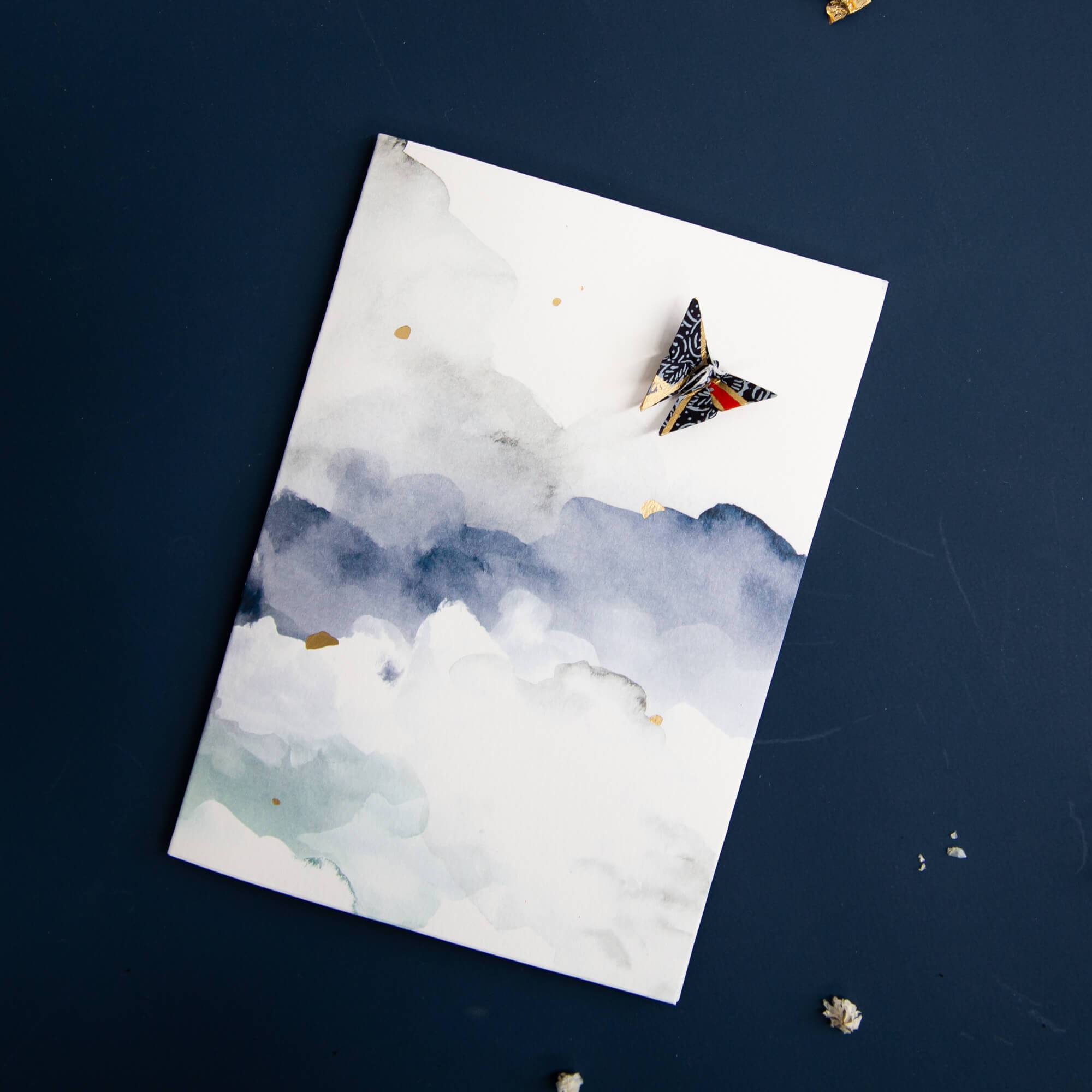 Card Watercolour Sky Pink