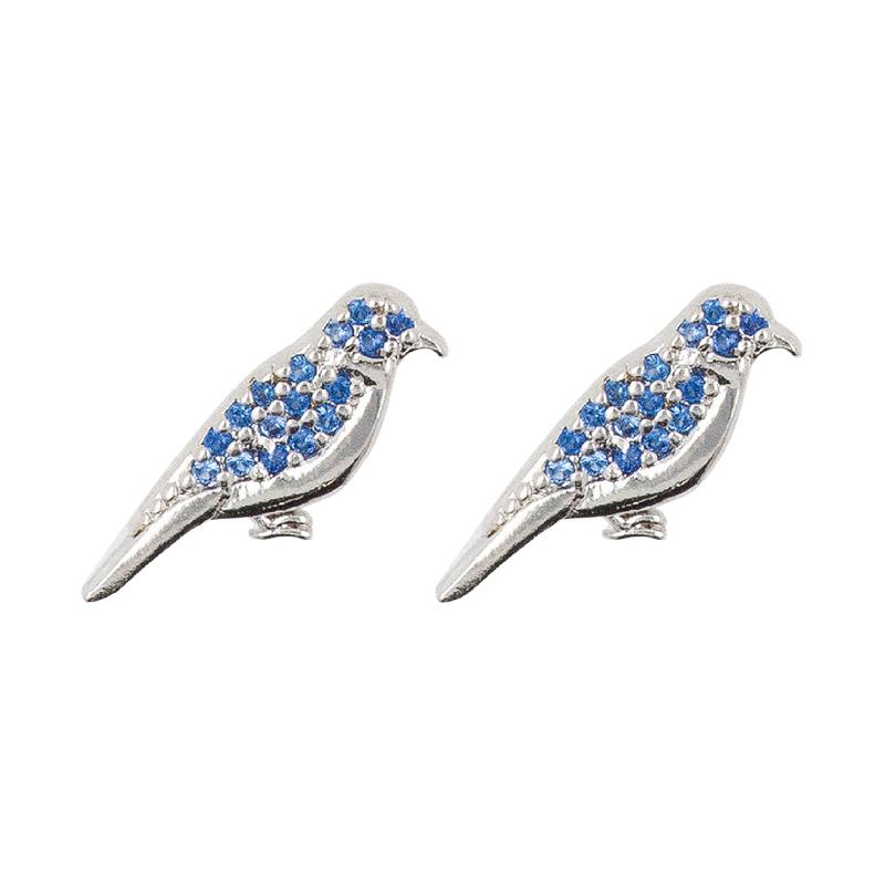 Earring Diamante Bird Blue*