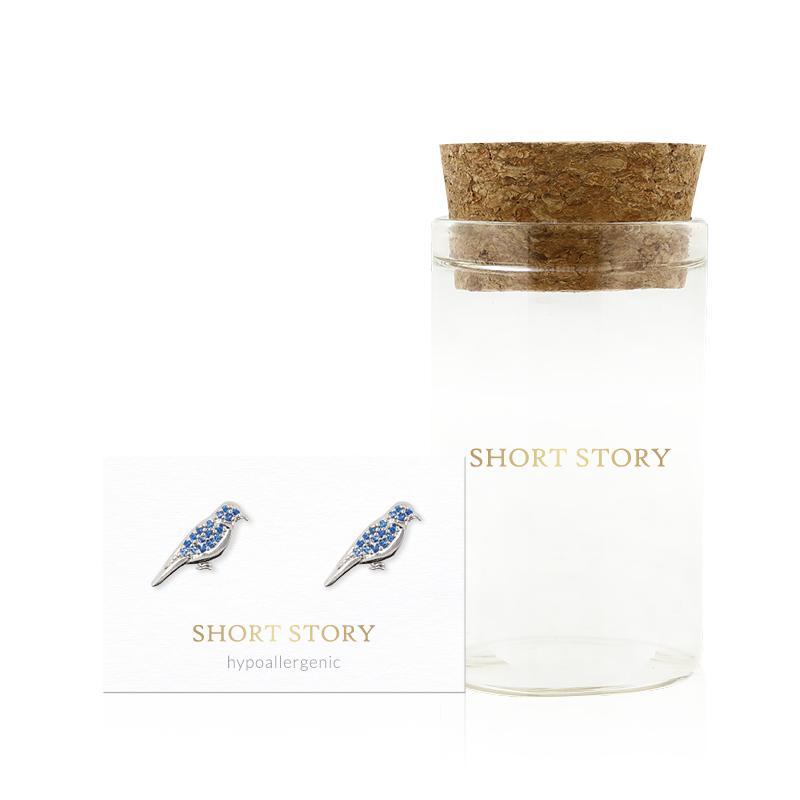 Earring Diamante Bird Blue*