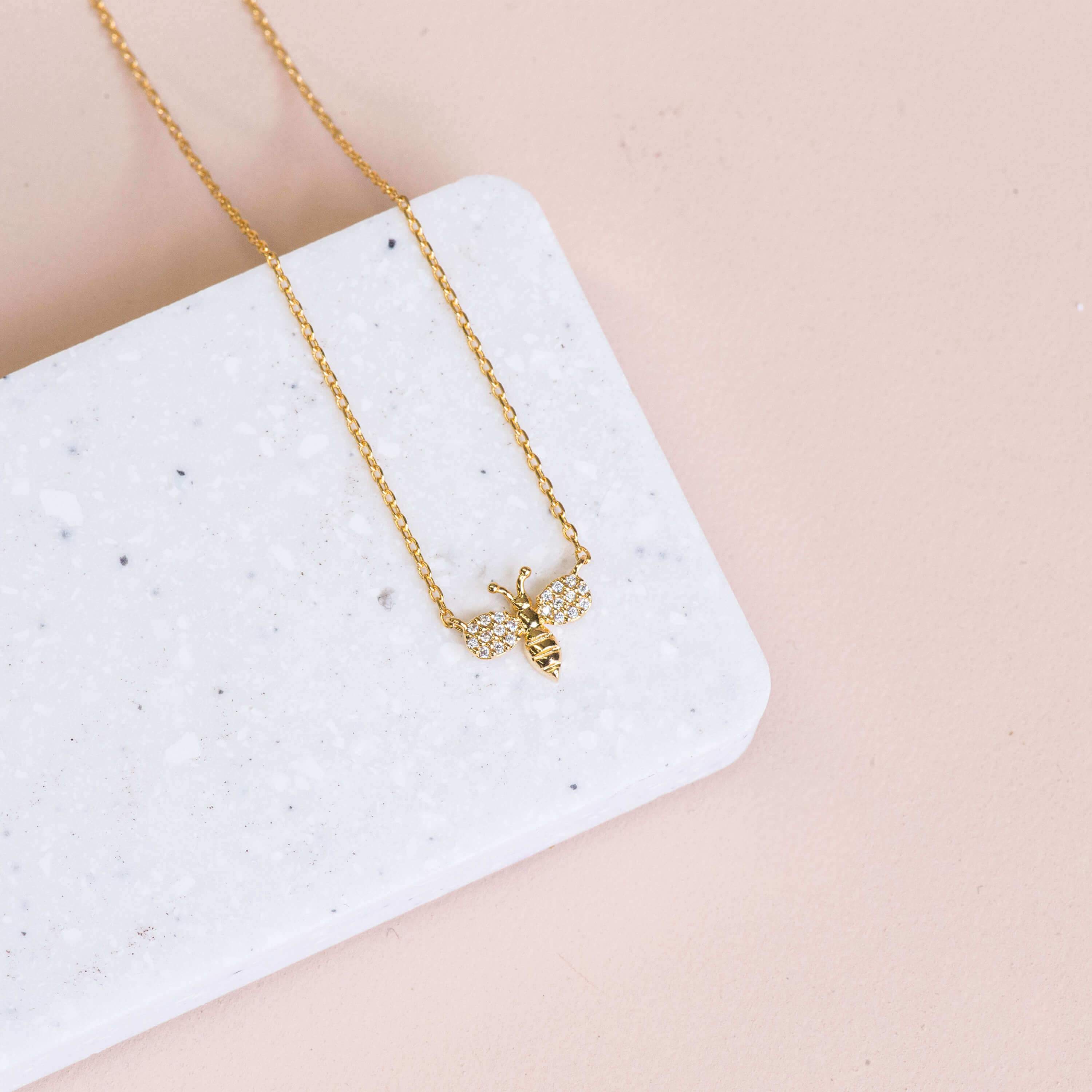 Necklace Diamante Bee