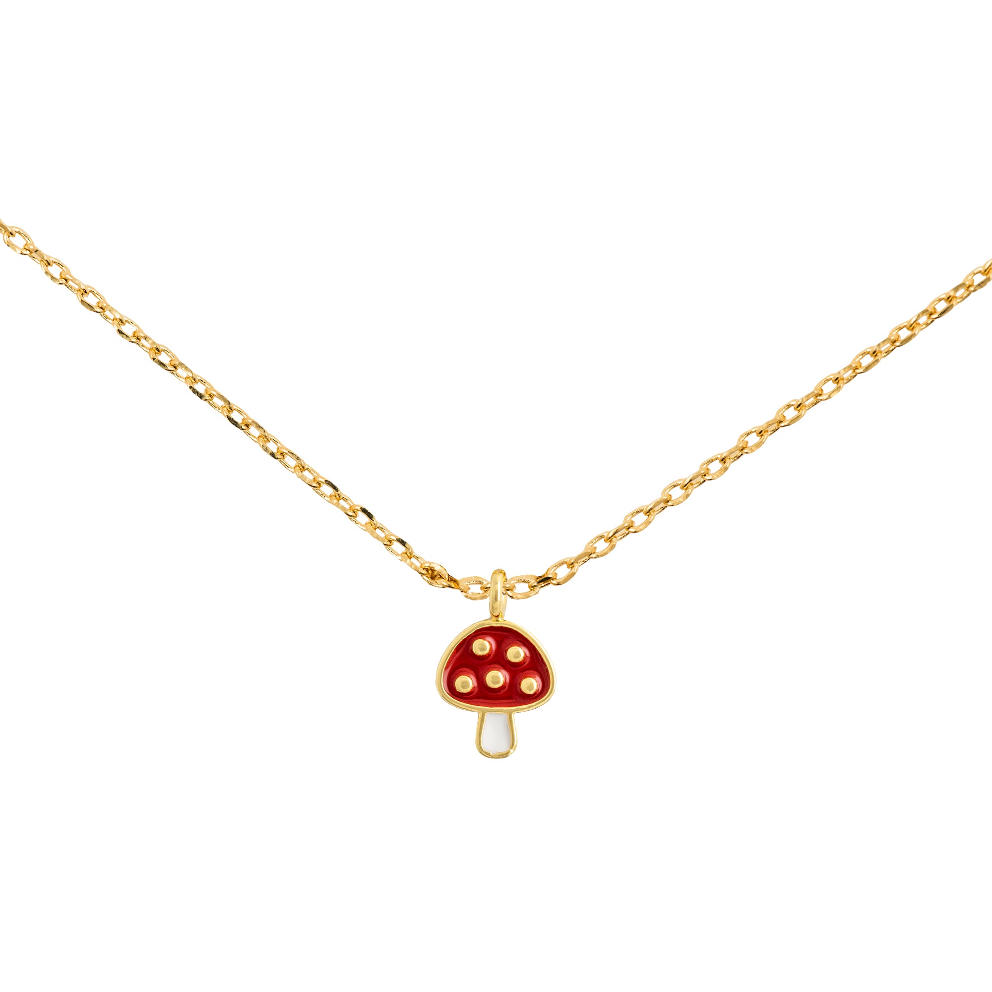 Necklace Epoxy Mushroom Red