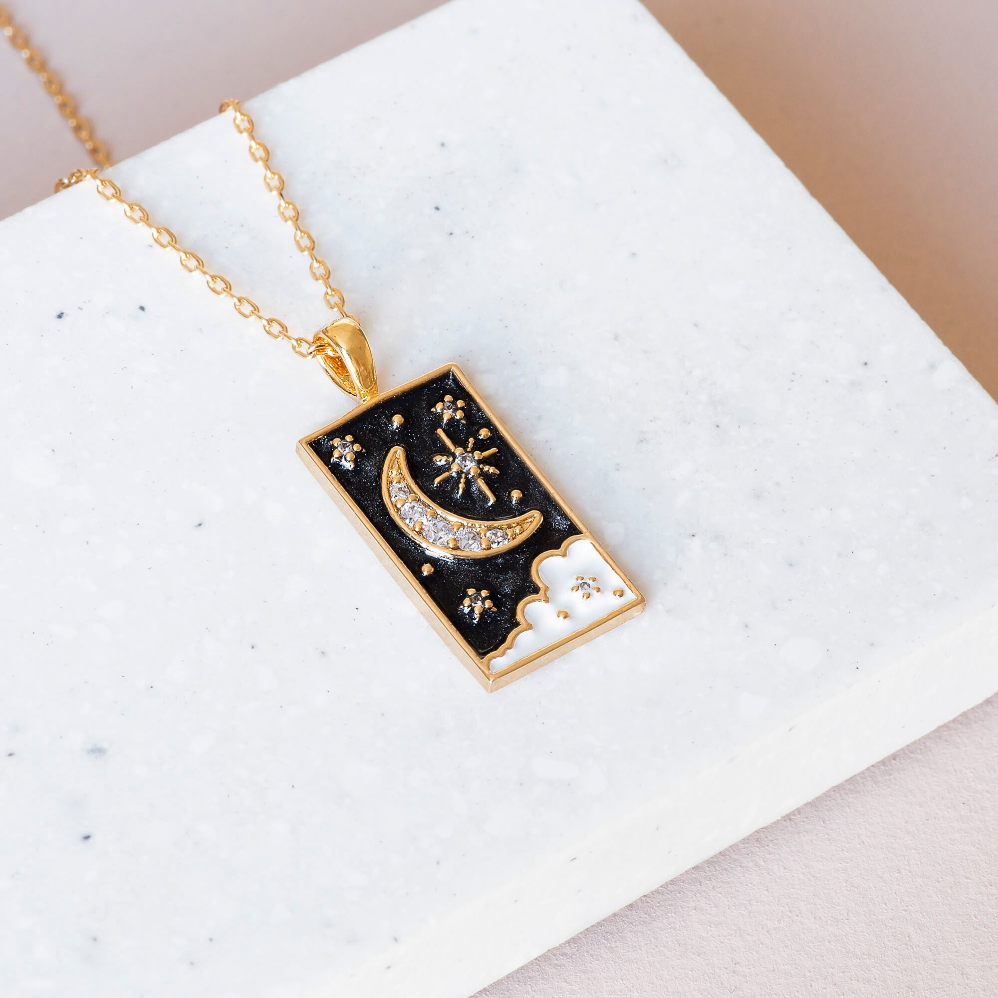 Necklace Epoxy Tarot Moon