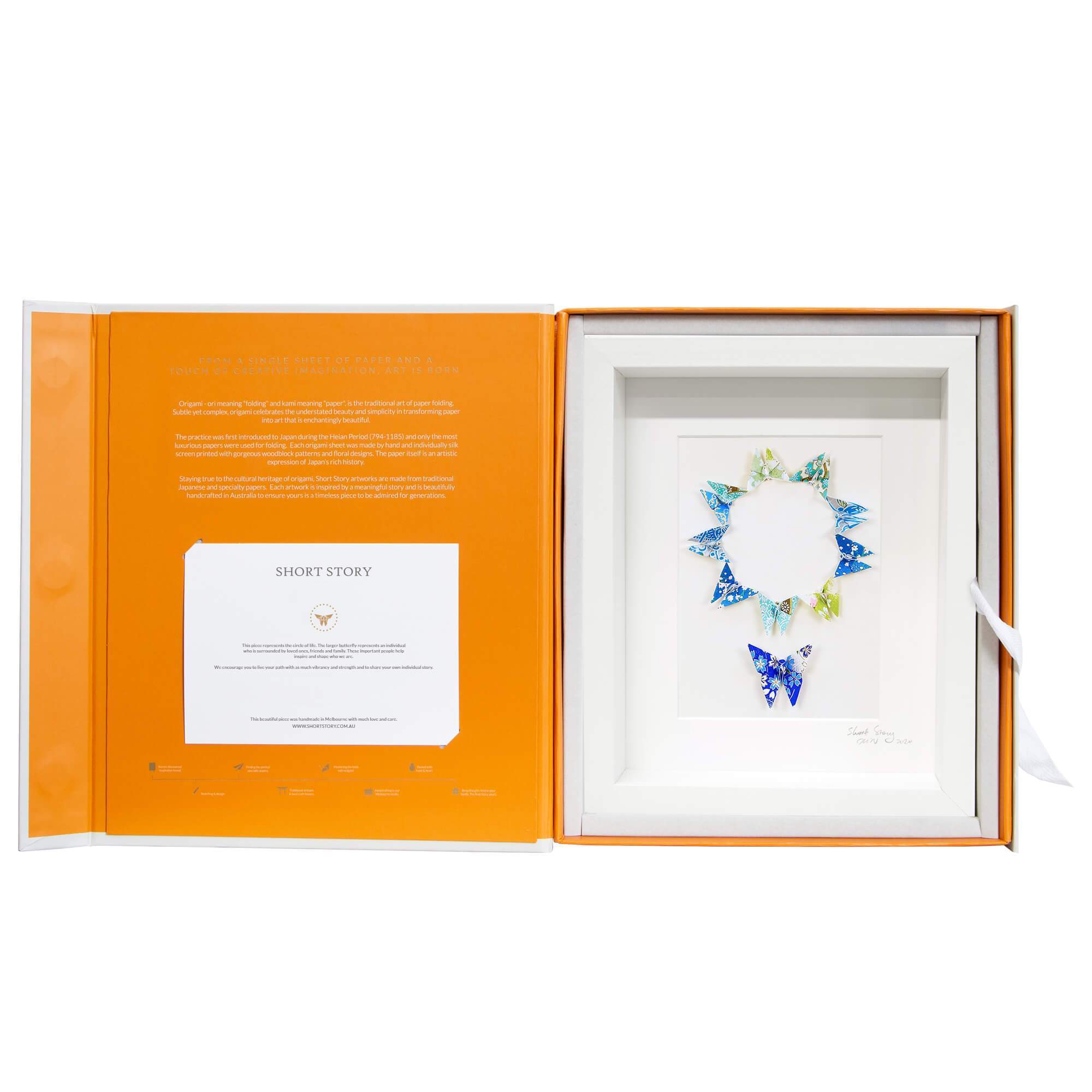 Small White Frame Circle of Life Blue