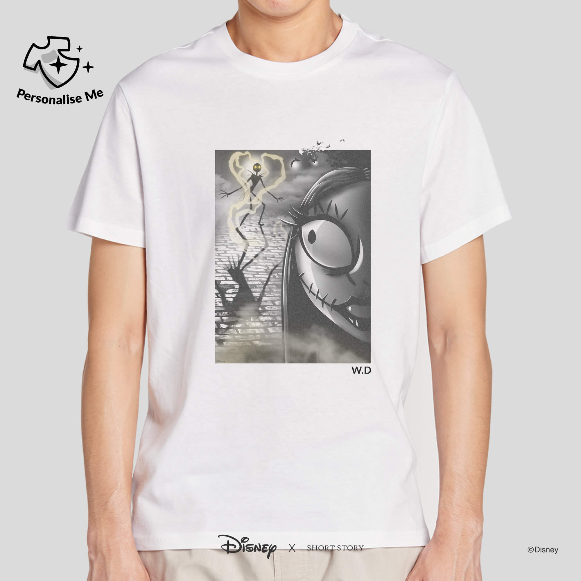 T-Shirt Print Nightmare Before Christmas Jack & Sally