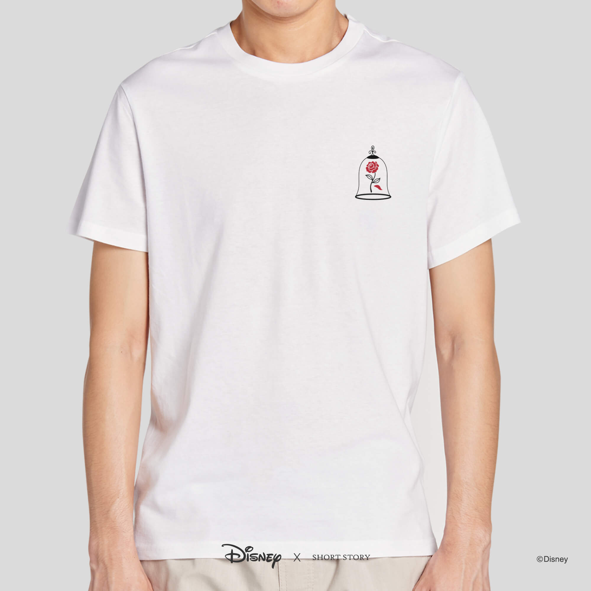 T-Shirt Embroidery Beauty and the Beast Enchanted Rose