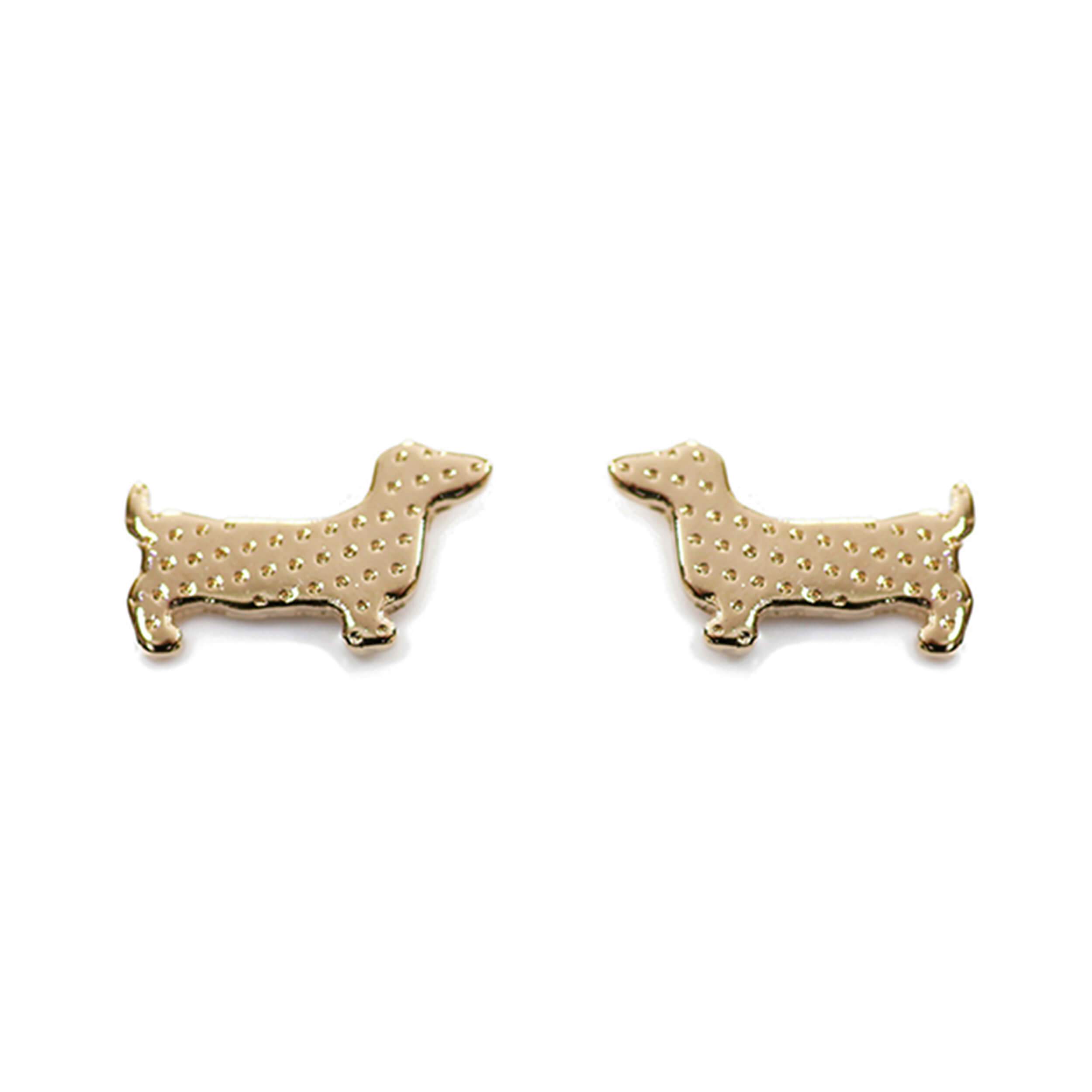 Gold dachshund outlet earrings