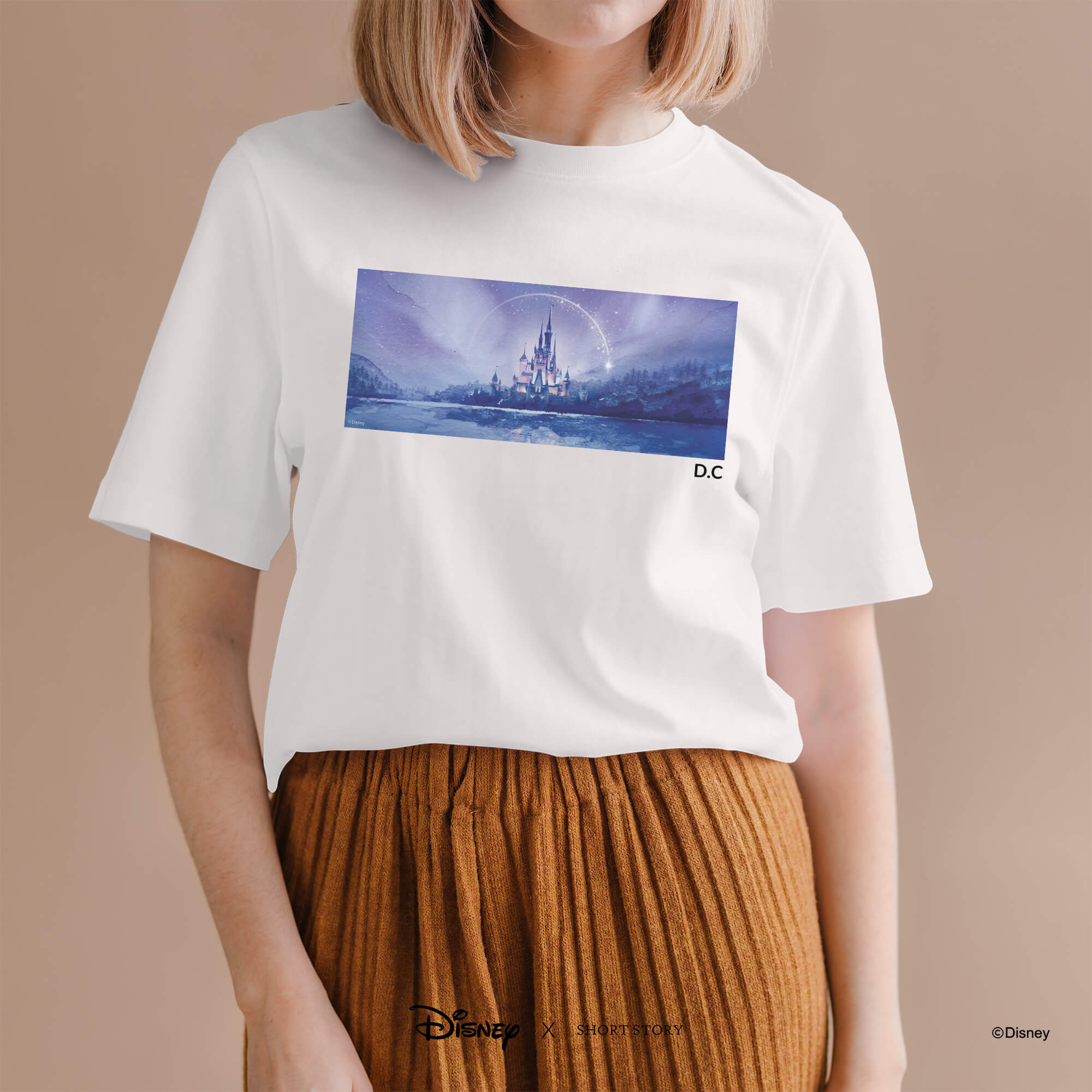 T-Shirt Print Disney Castle Night Scene