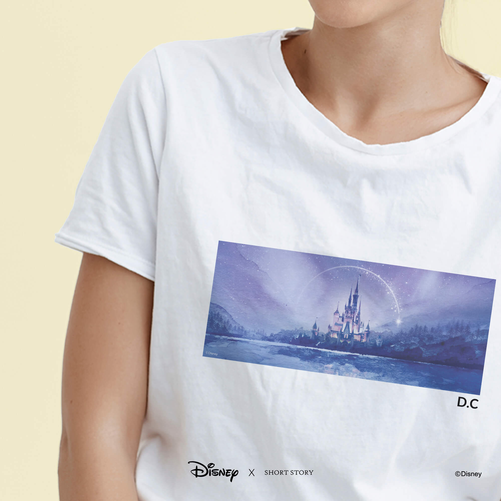 T-Shirt Print Disney Castle Night Scene