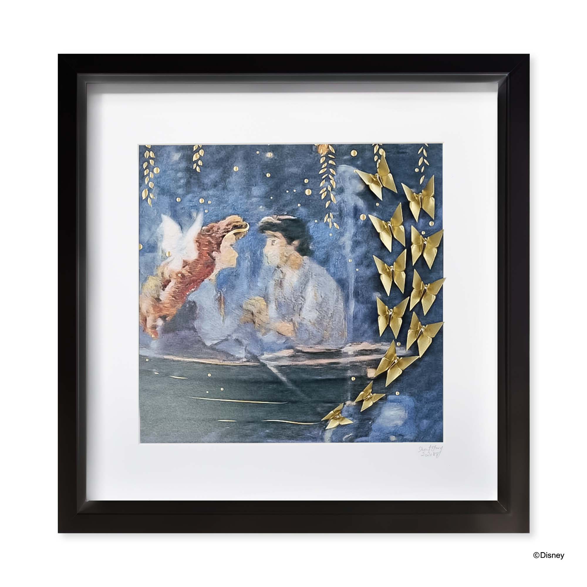 Disney Large Black Frame Ariel &amp; Eric