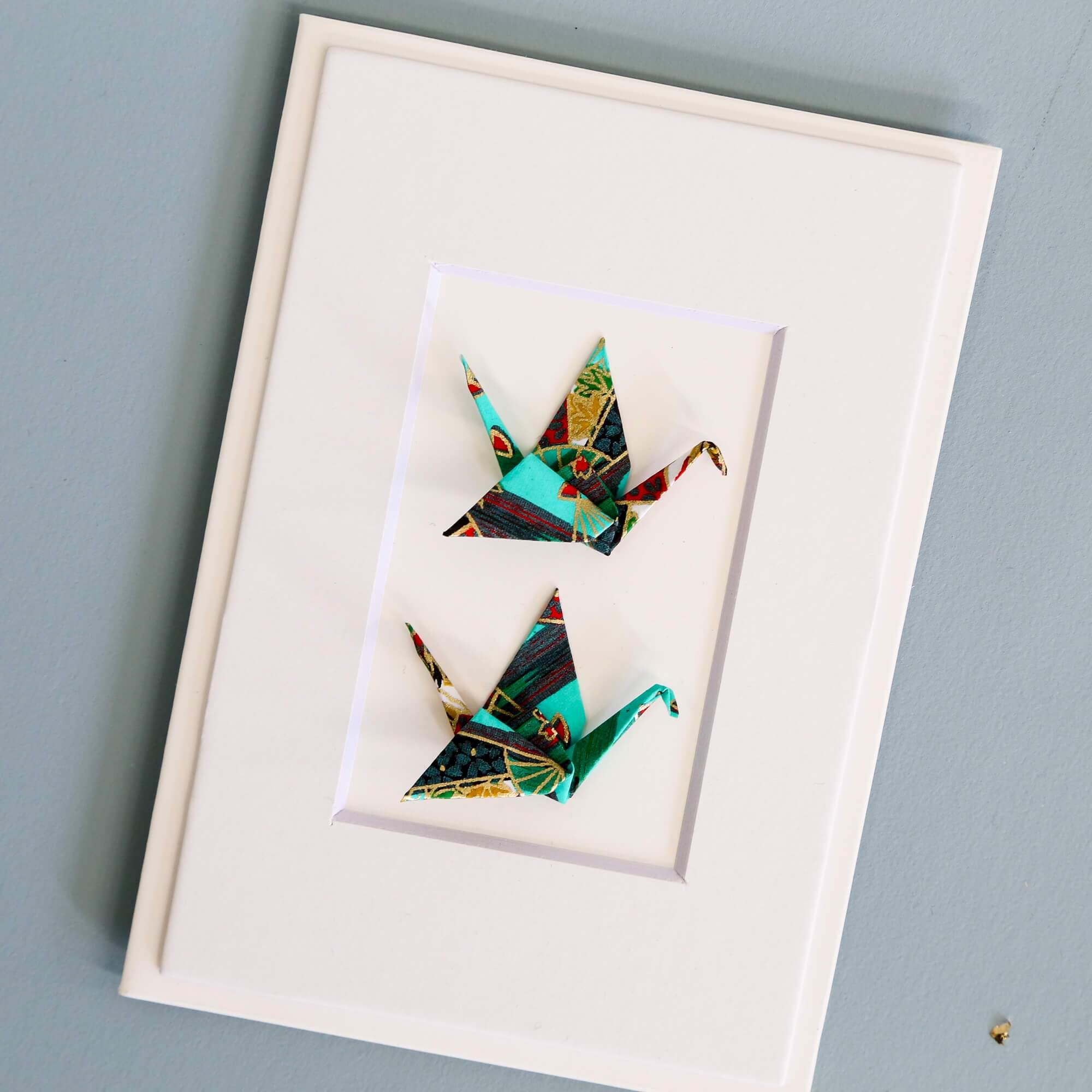 Card Twin Crane Fans Aqua