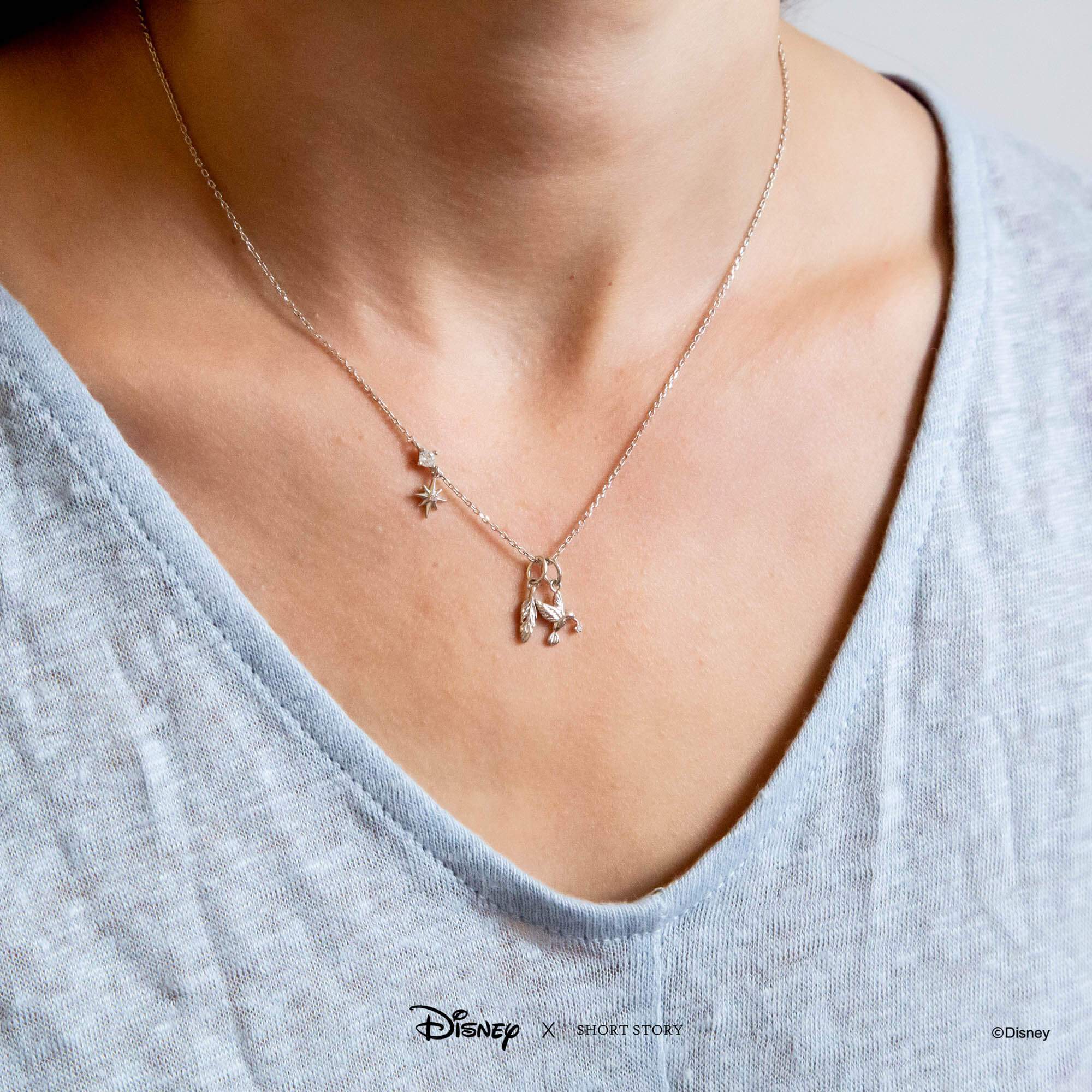 Disney Necklace Charm Diamante Hummingbird