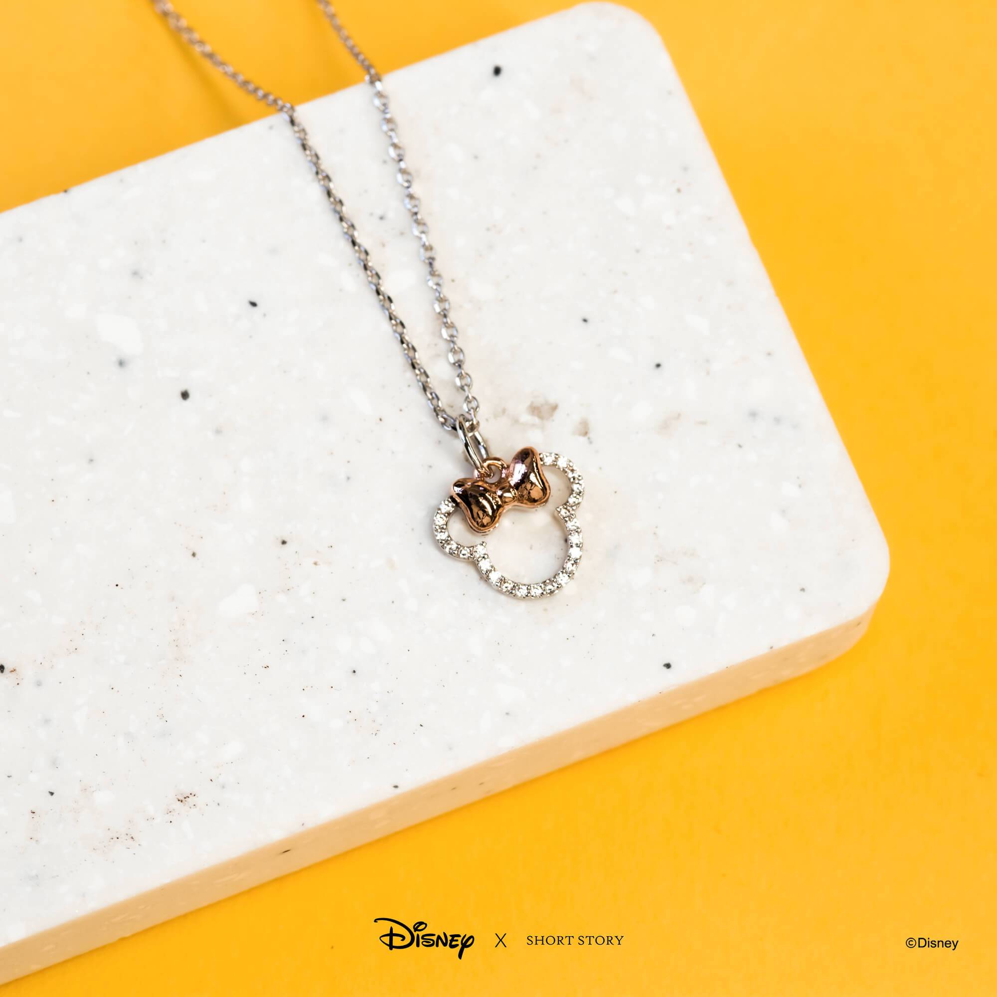 Disney Necklace Charm Diamante Minnie Ears Stencil