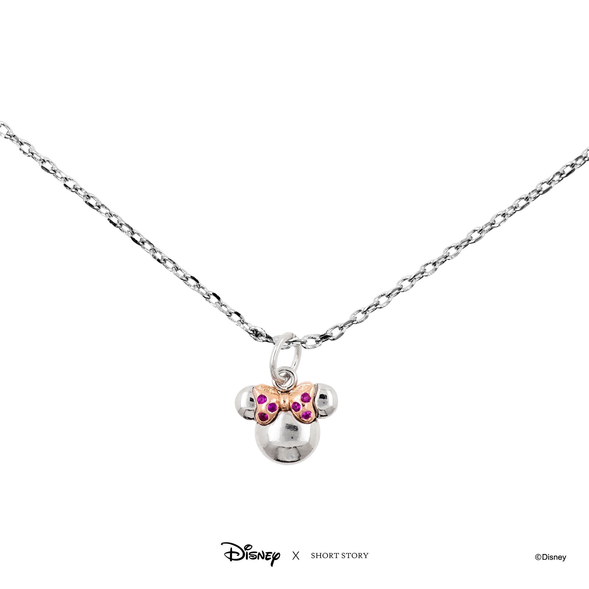 Disney Necklace Charm Diamante Minnie Ears