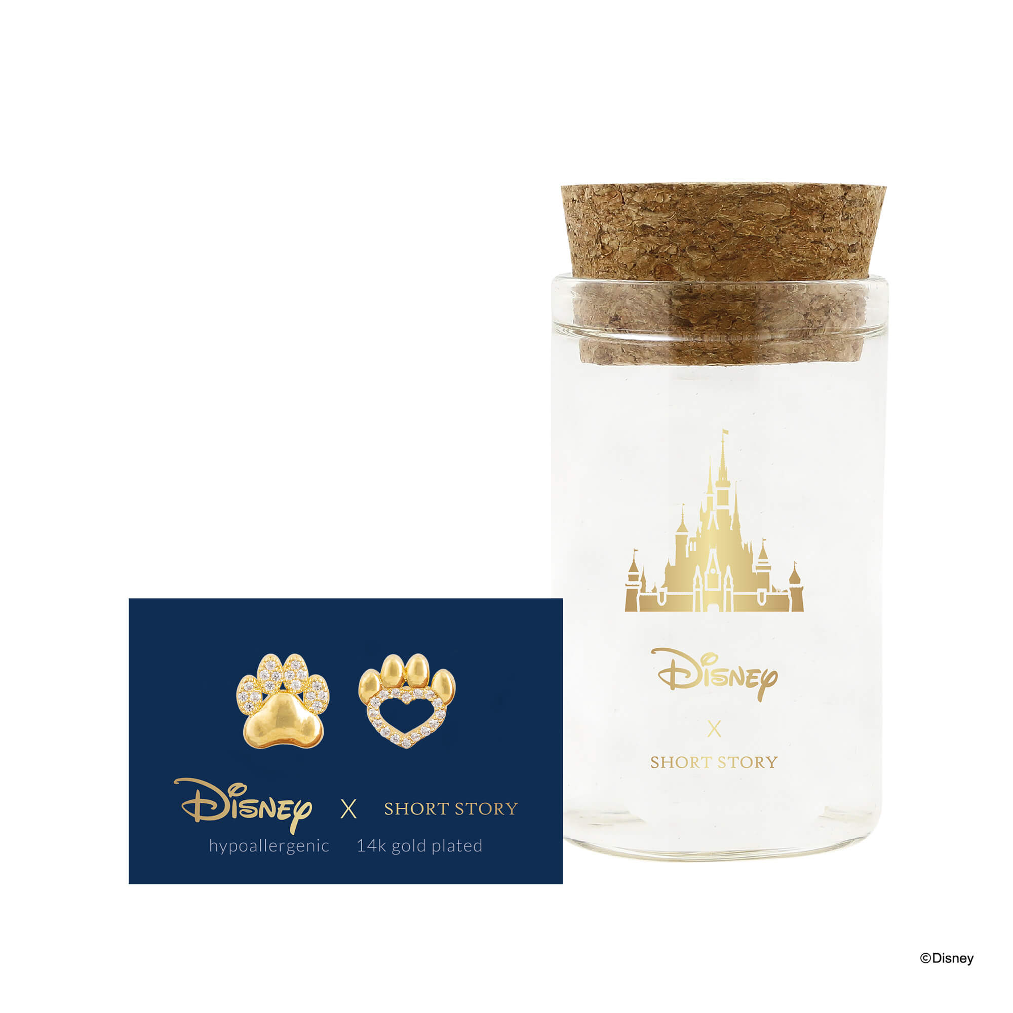 Disney Earring Diamante Paw Print Simba & Nala