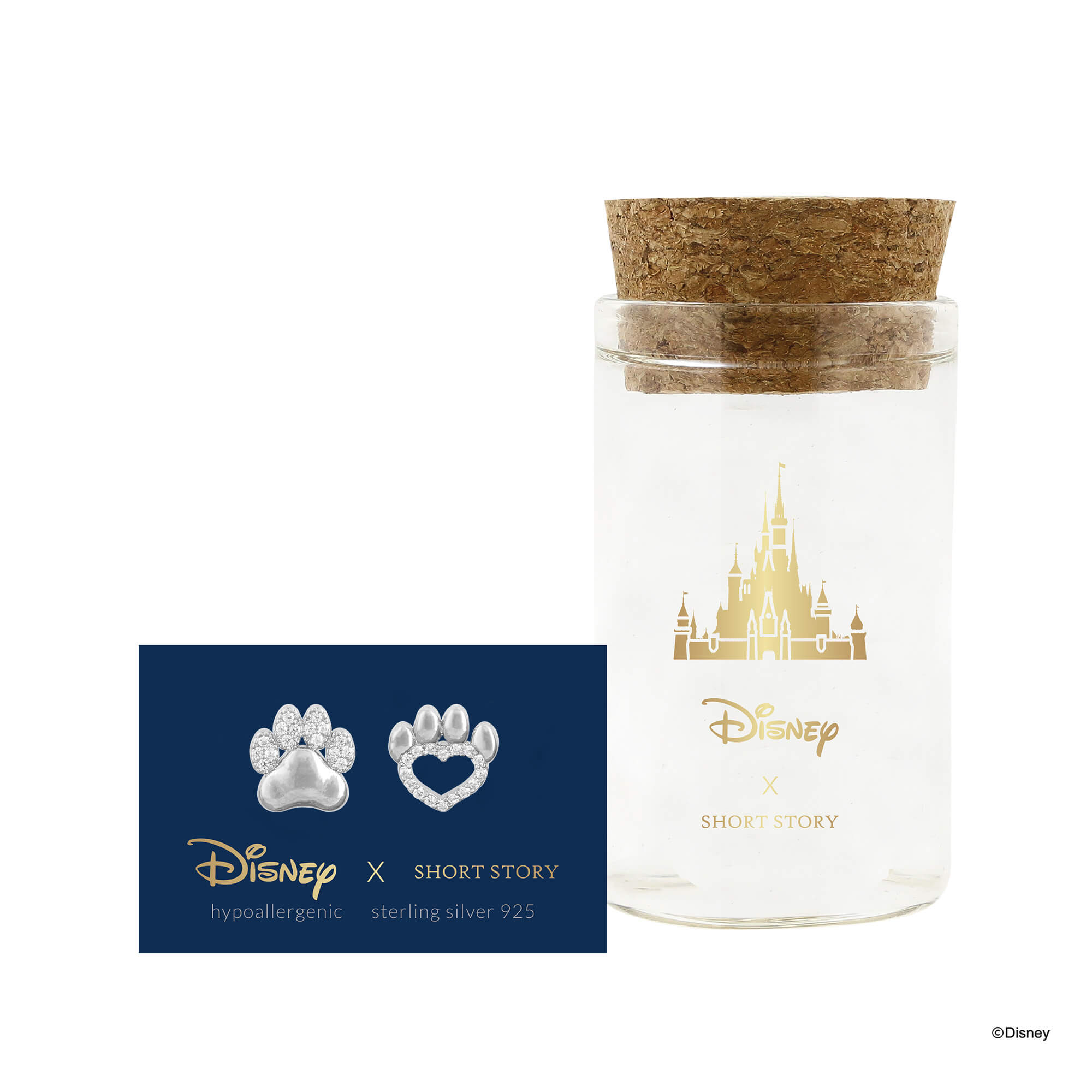 Disney Earring Diamante Paw Print Simba & Nala