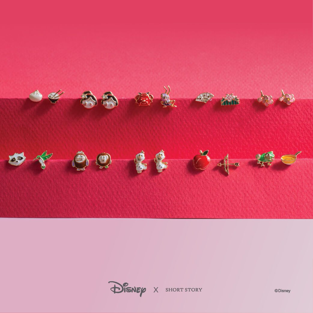 Disney Earring Epoxy Mulan Mushu & Cri-Kee