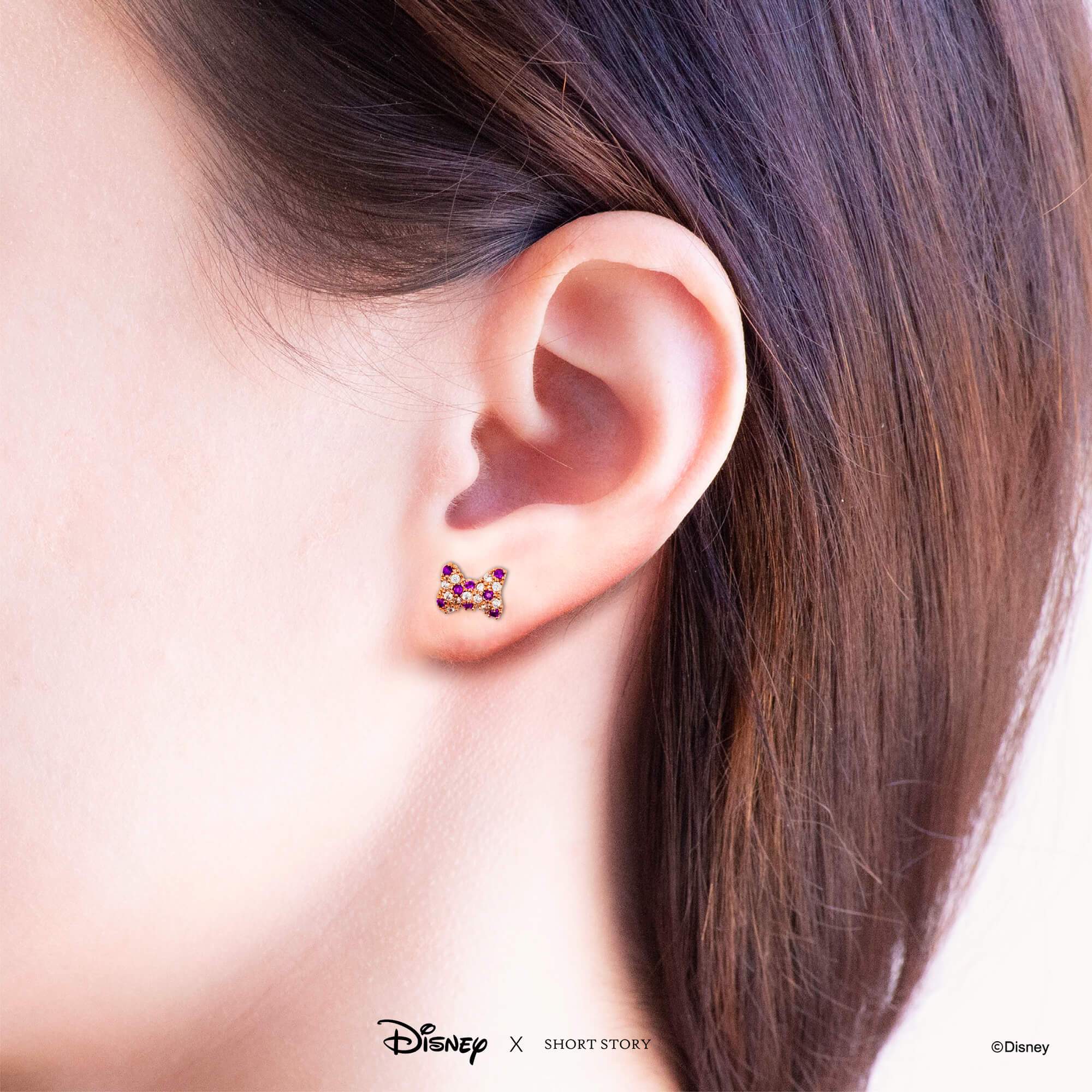 Disney Earring Diamante Mickey Gloves & Bow