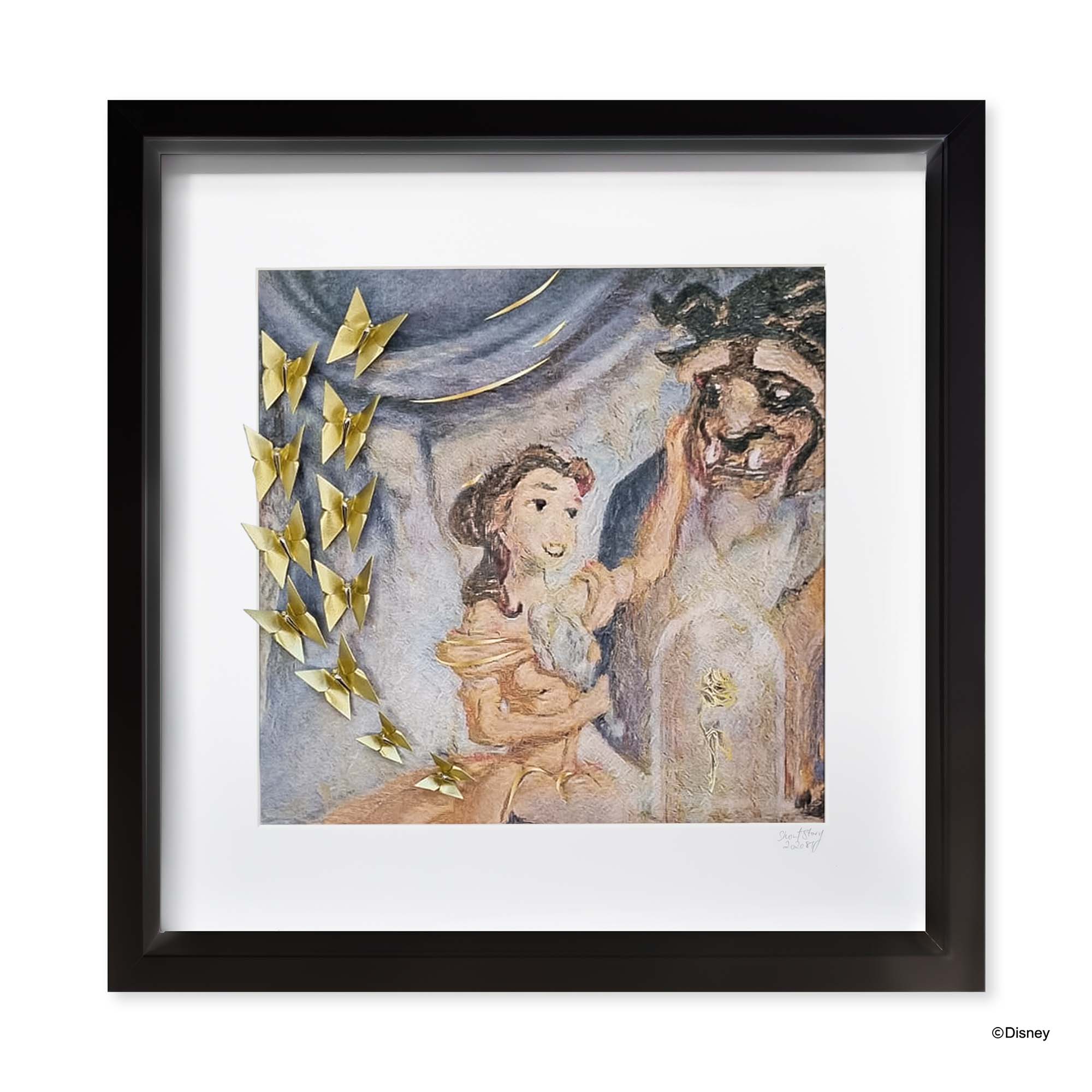 Disney Large Black Frame Belle & Beast