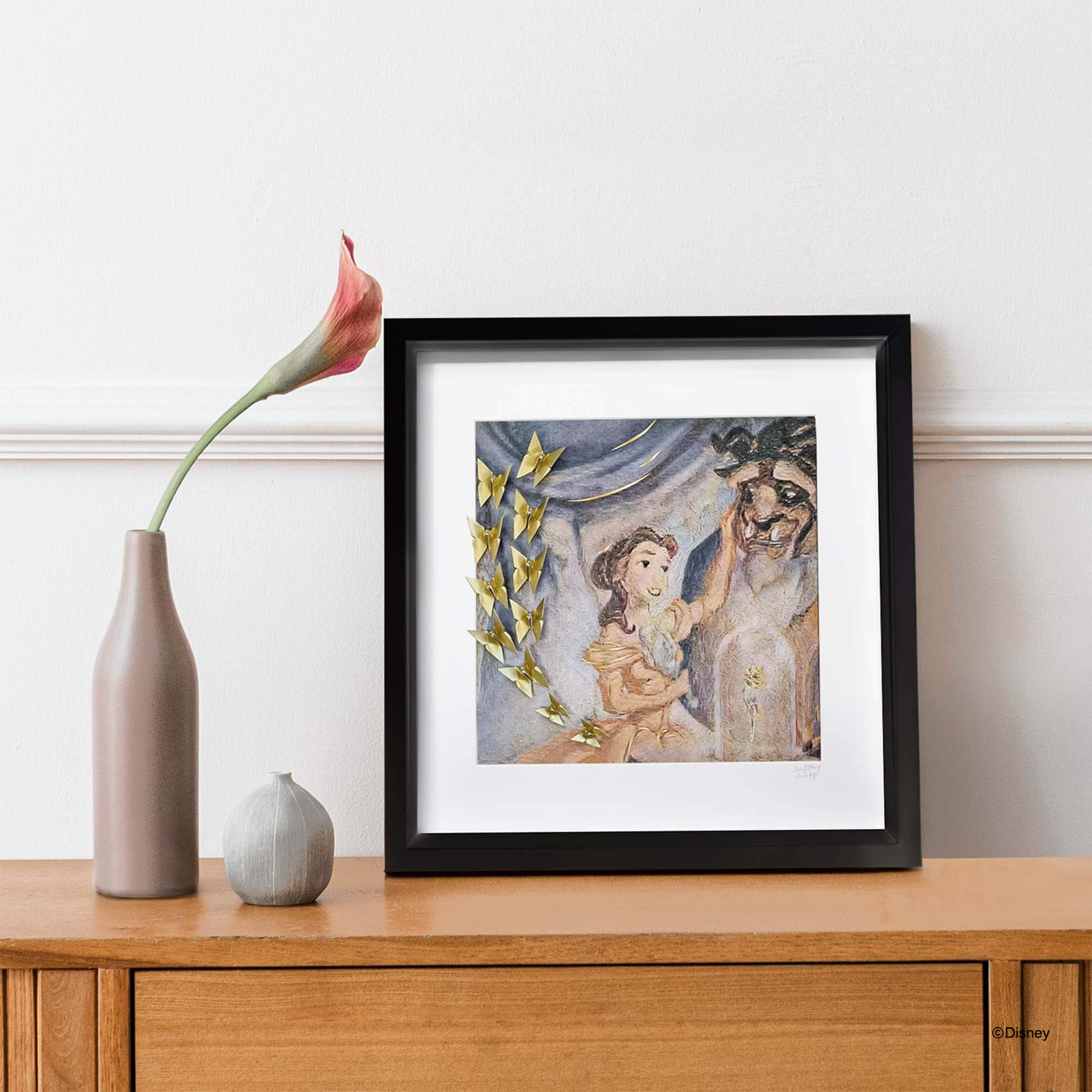 Disney Large Black Frame Belle & Beast