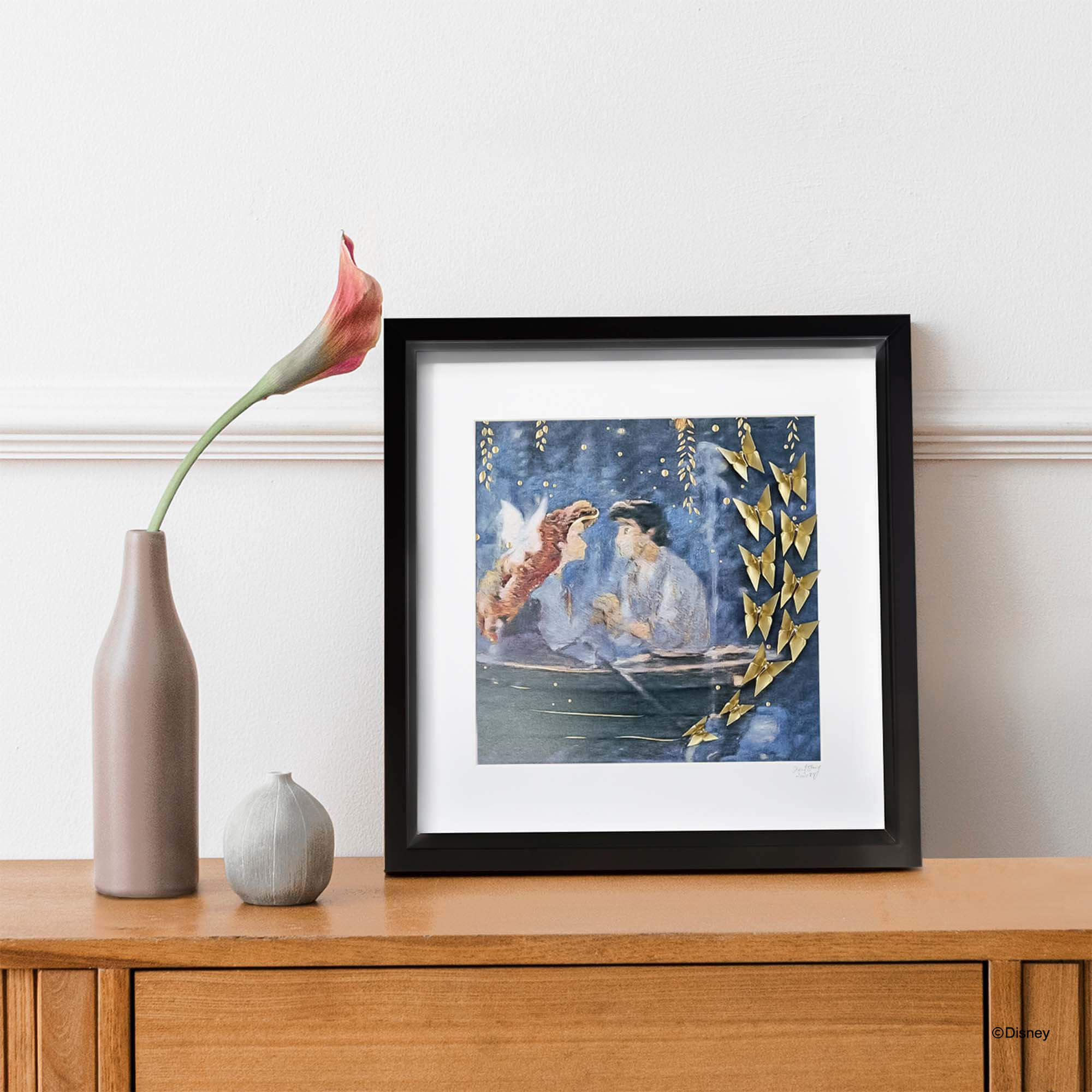 Disney Large Black Frame Ariel & Eric