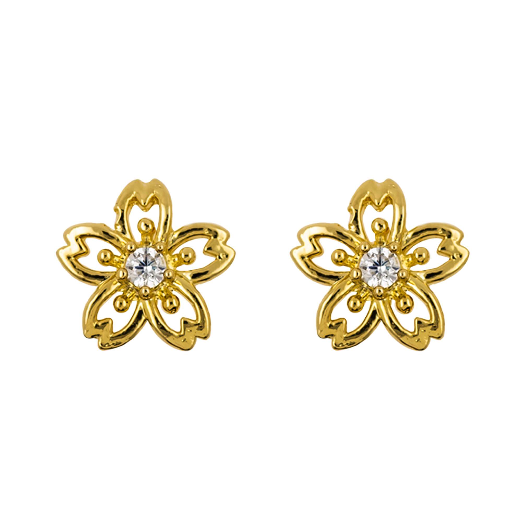 Earring DIamante Blossom Gold