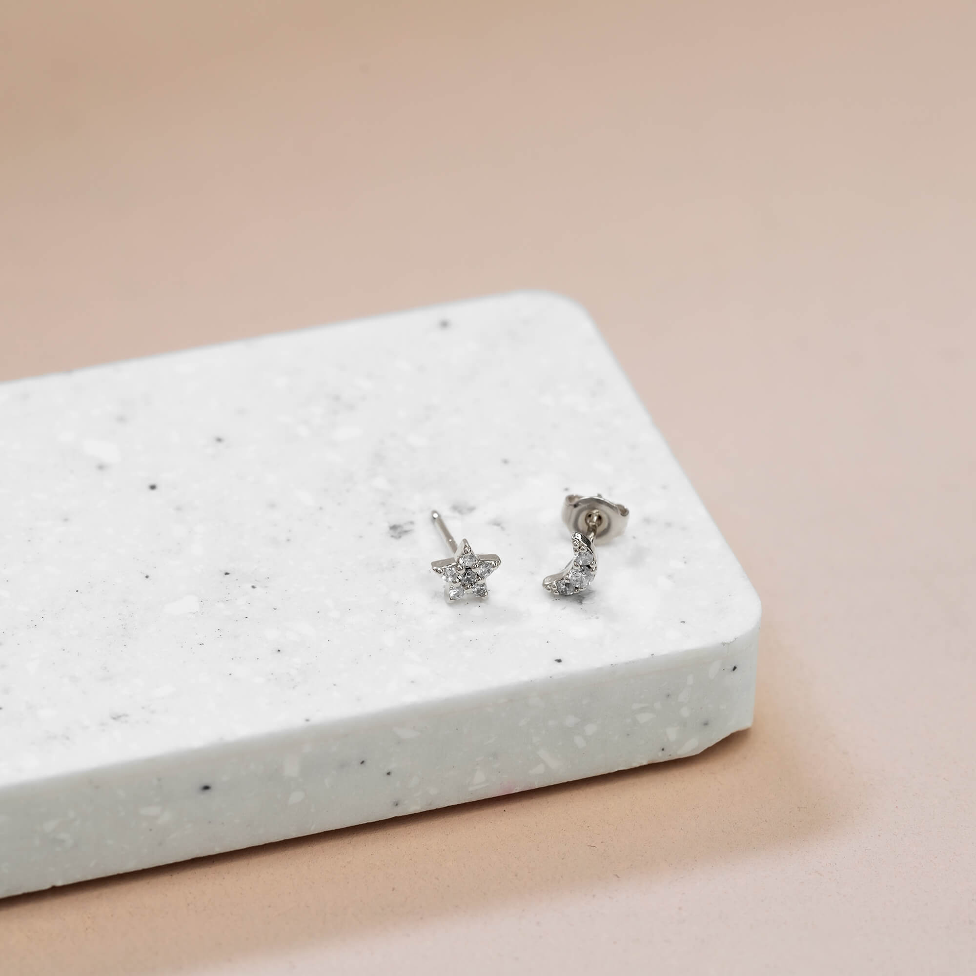 Earring Diamante Star and Moon