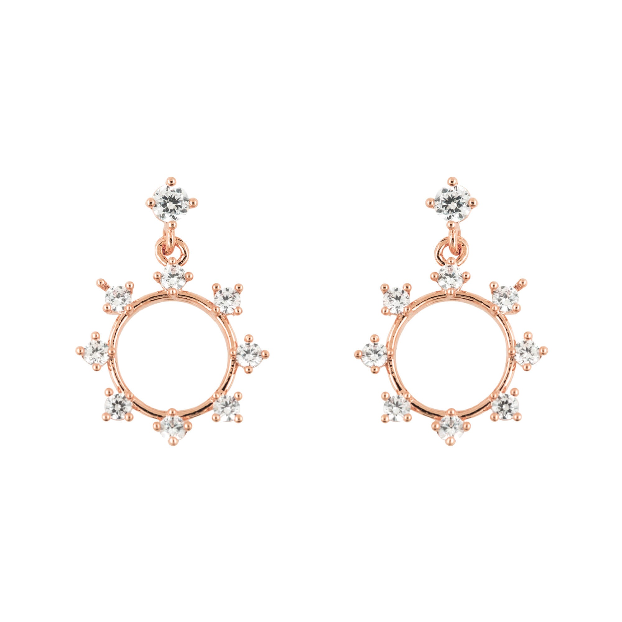 Drop Earring Diamante Studded Ring