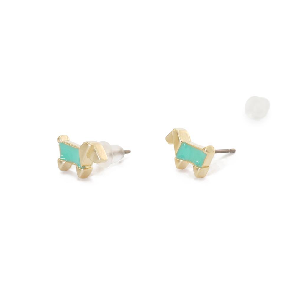 Earring Origami Dog Green
