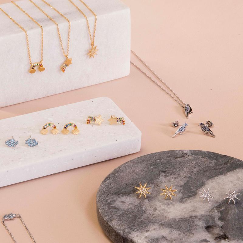 Earring Diamante Bird Blue*