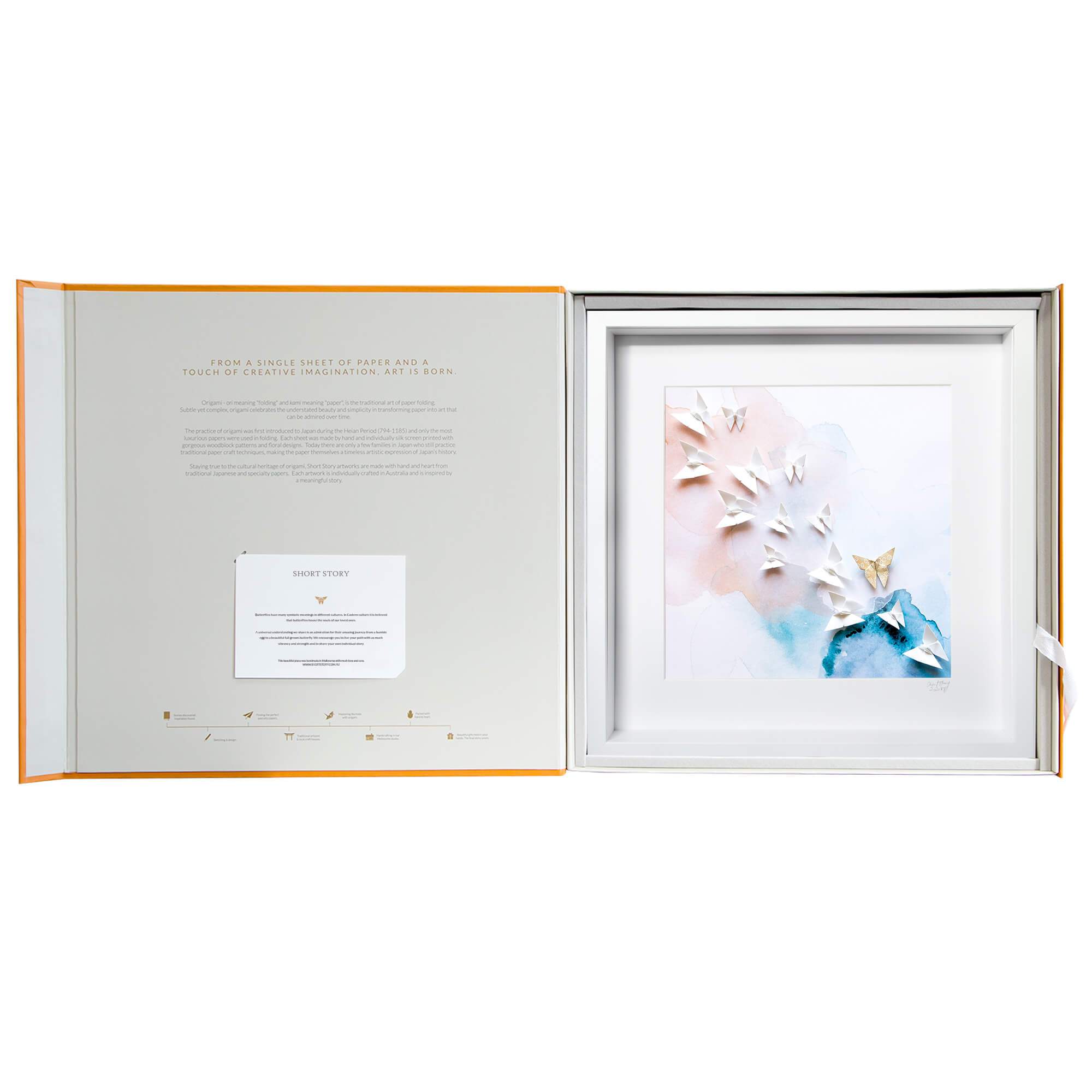 Large White Frame Sky Blue & Blush
