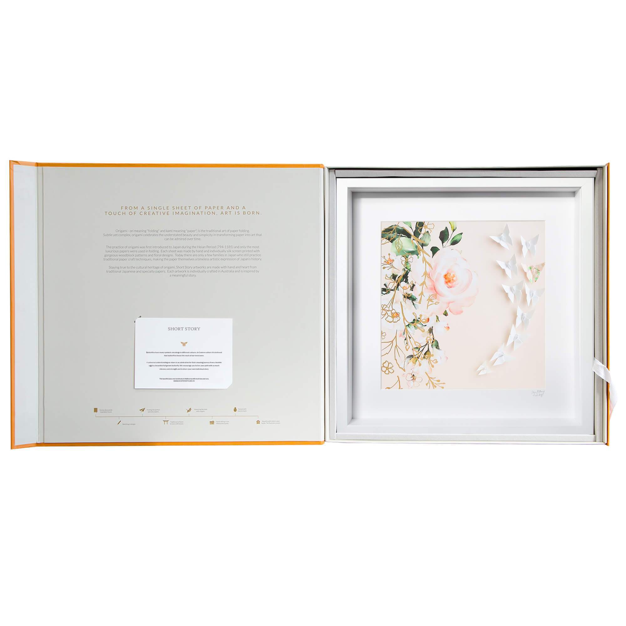 Large White Frame Floral Pink
