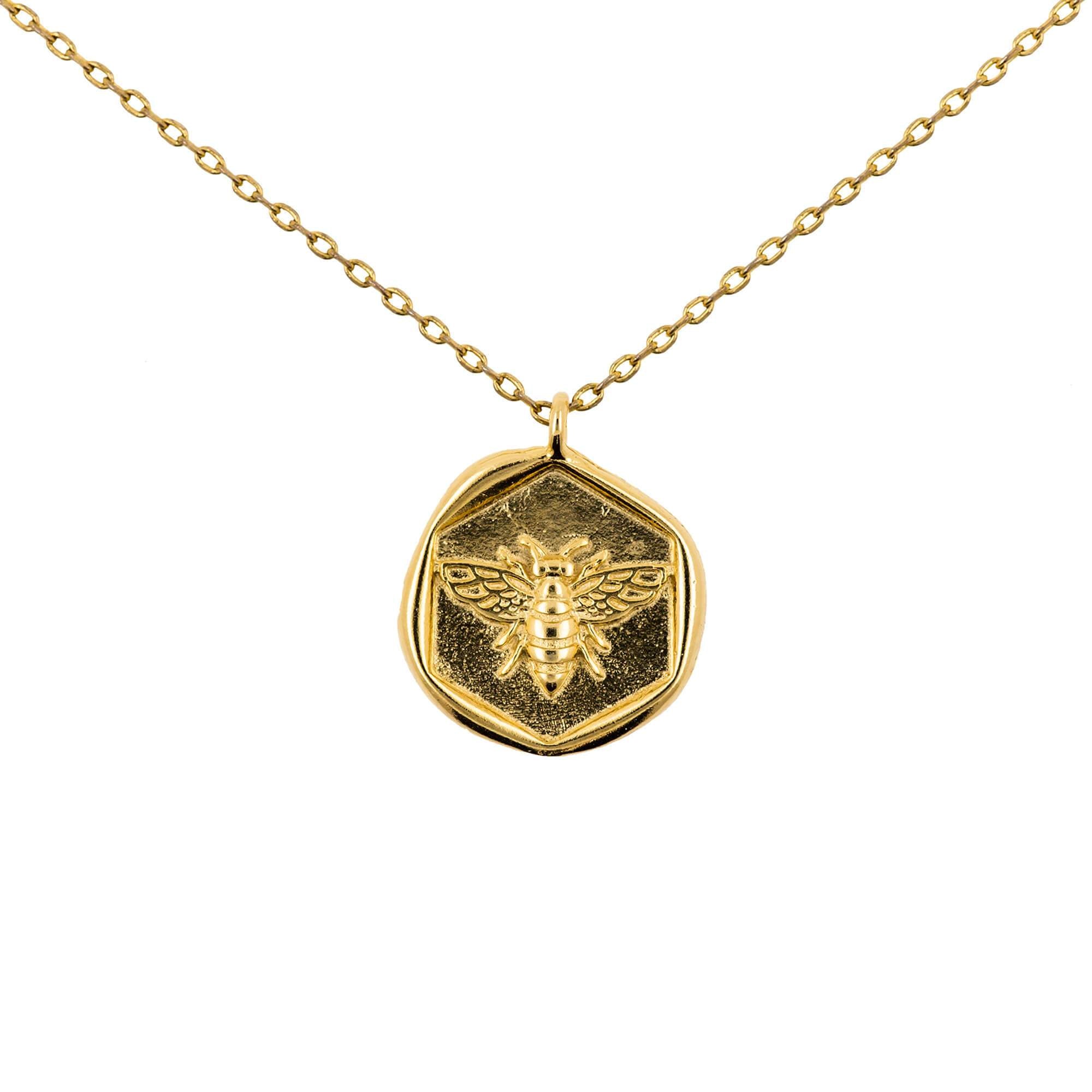 Necklace Medallion Bee Gold