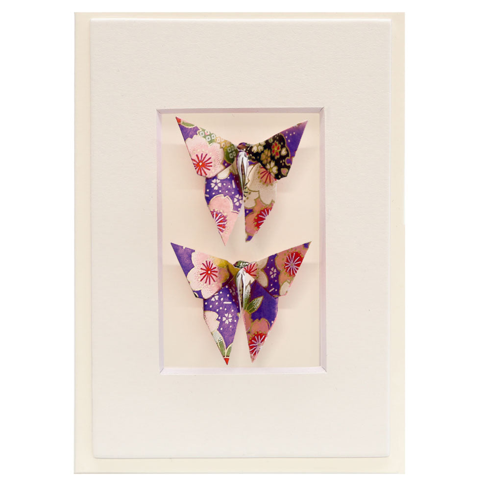 Card Twin Butterfly Garden Purple