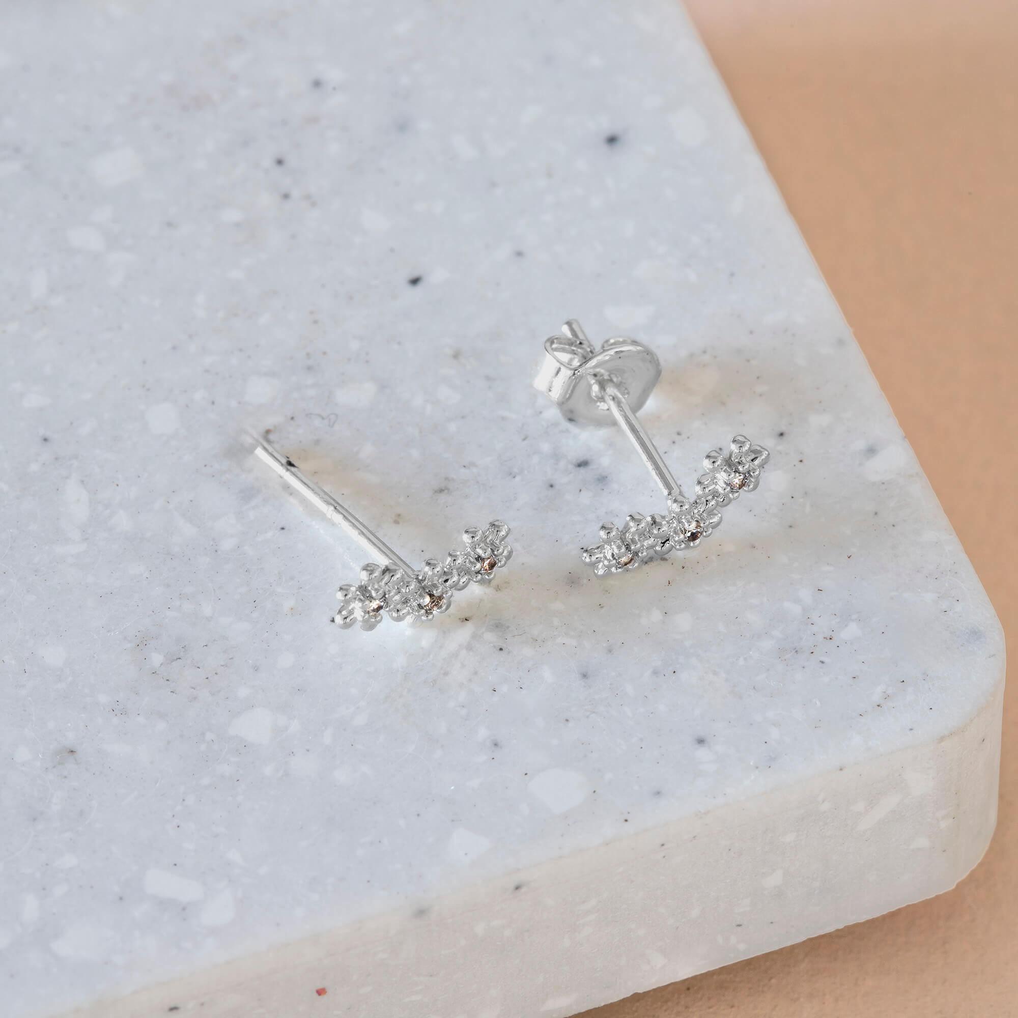 Earring Diamanter Flower Cluster