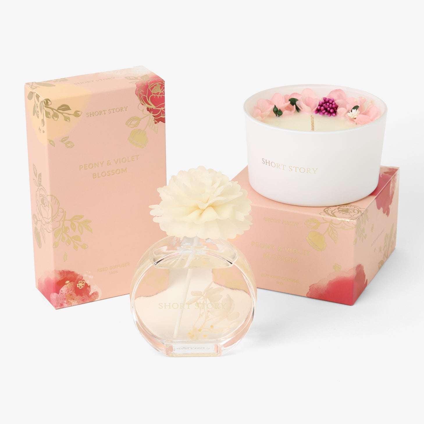 Floral Peonies Candle & Diffuser Pack