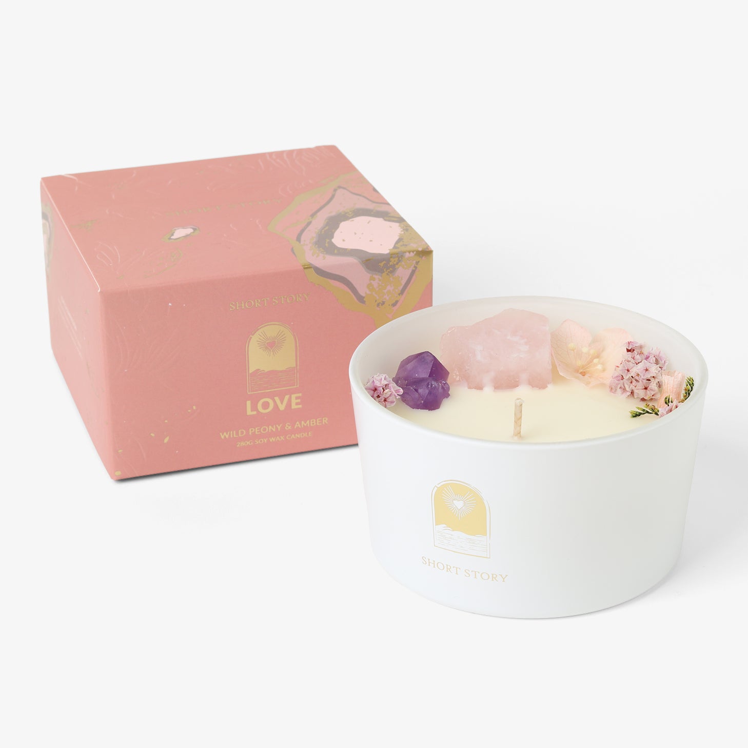 Floral Crystal Candle Love Wild Peony & Amber