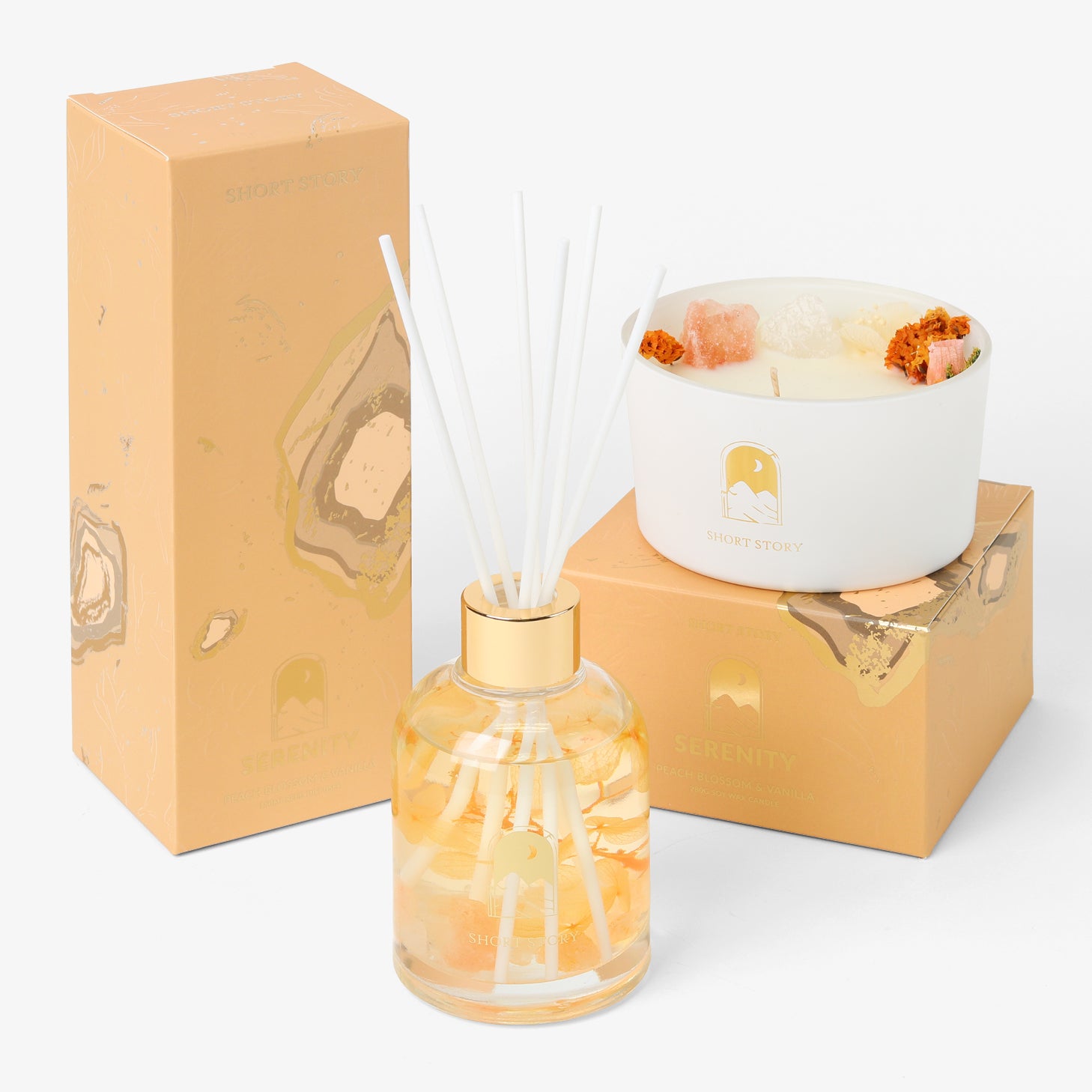Floral Crystal Serenity Collection Pack - Peach Blossom & Vanilla