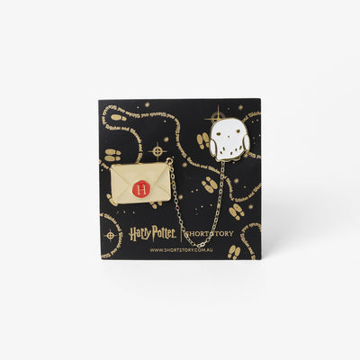 Harry Potter Enamel Pin Hogwarts Letter & Hedwig