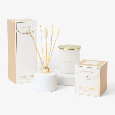 Signature Beachside – Caramel, Coconut & Sea Salt Candle & Diffuser Pack