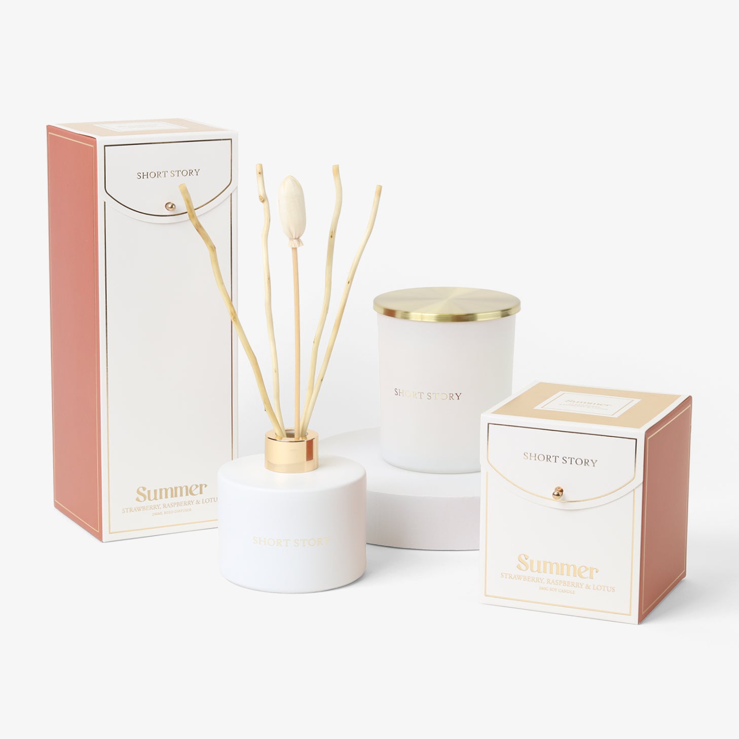 Signature Summer – Strawberry & Lotus Blossom Candle & Diffuser Pack