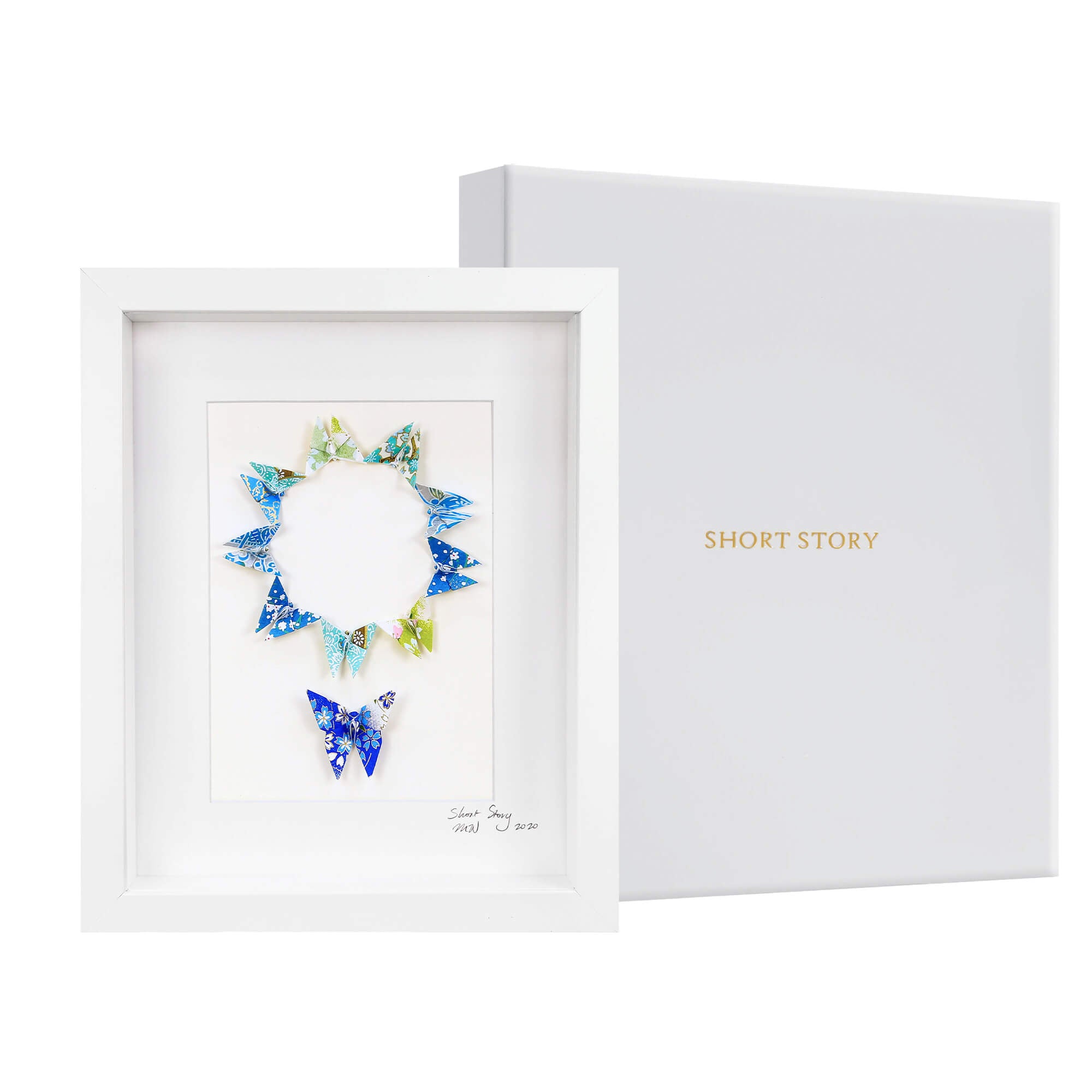 Small White Frame Circle of Life Blue